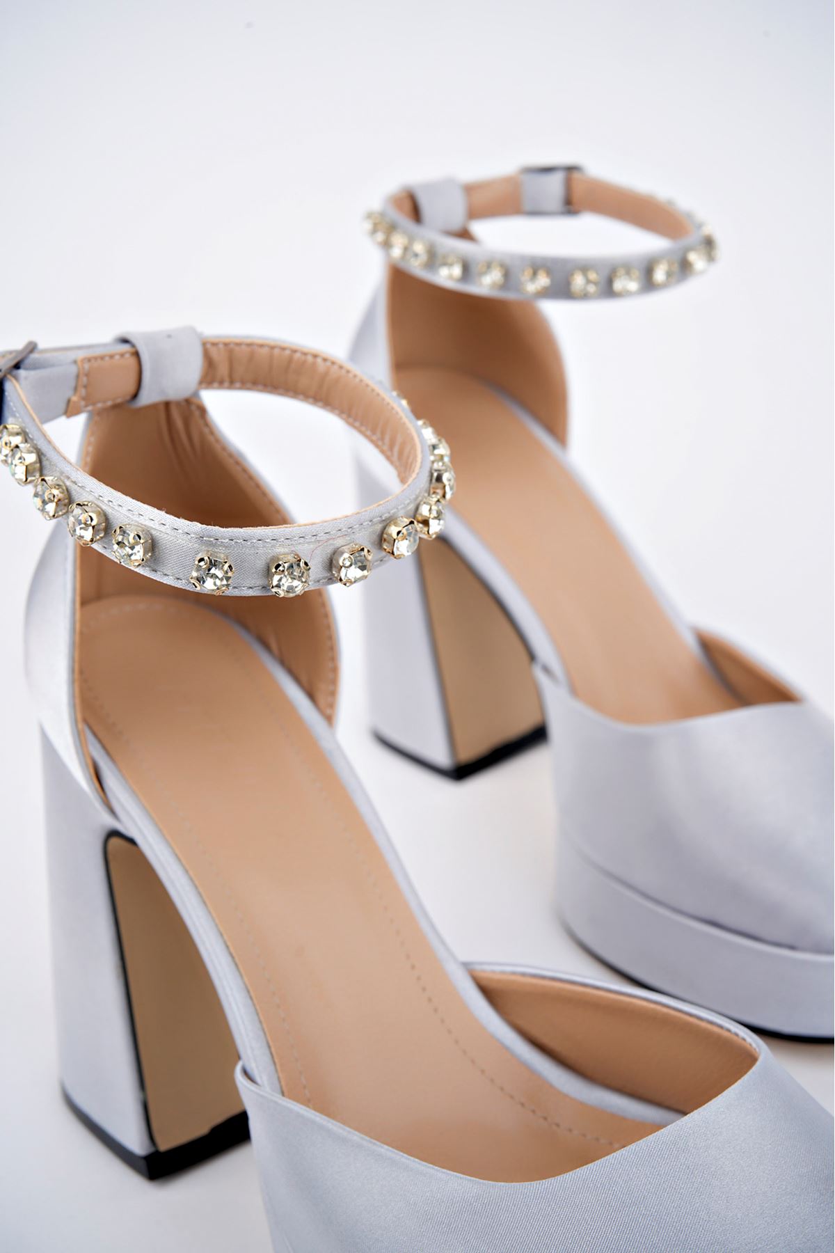 Freemax Kadın Yüksek Klasik 10 cm Topuklu Platform Ayakkabıı Byc 1008 Gümüş