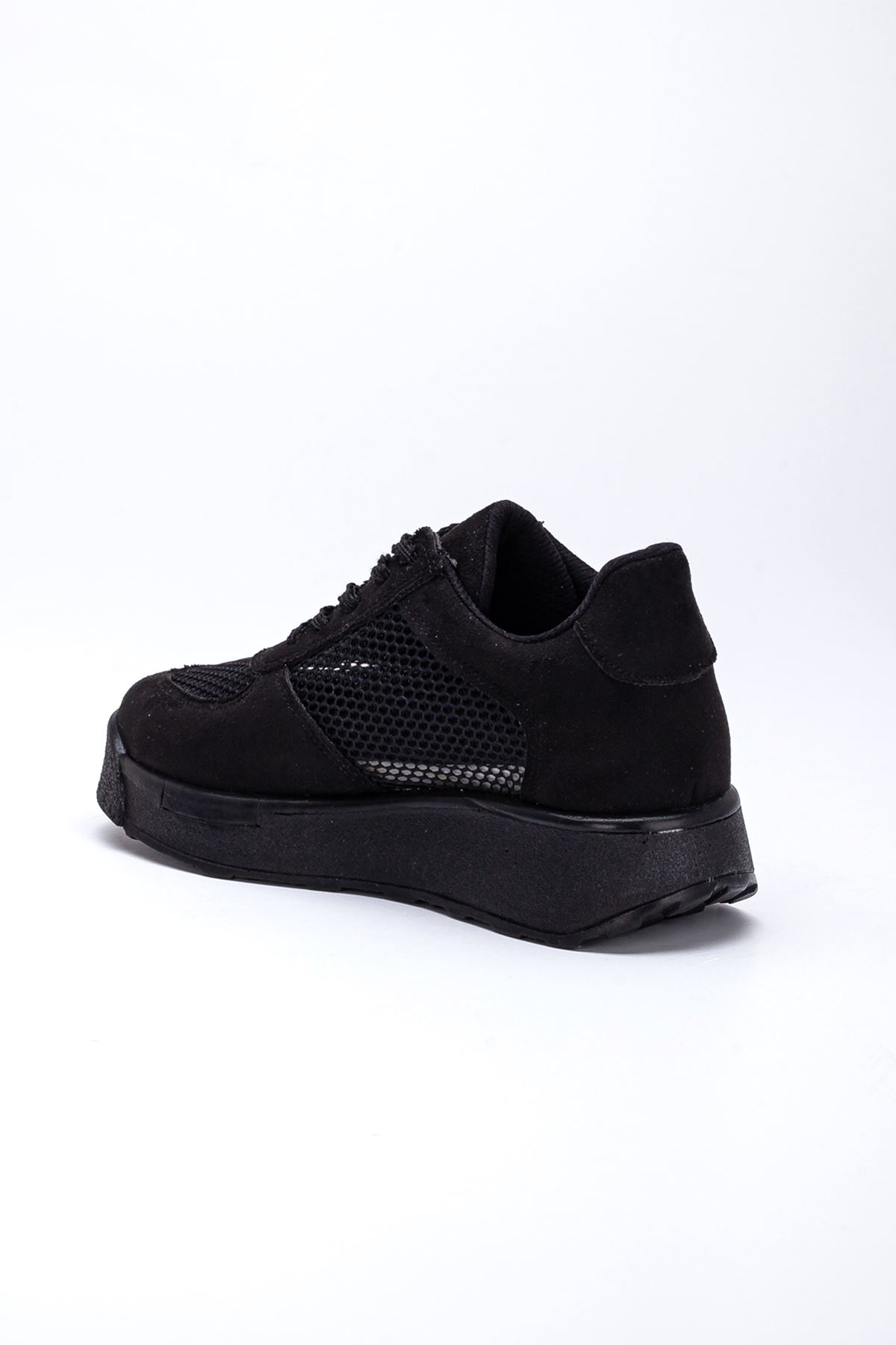 Freemax Kadın  Yazlık Fileli Spor Sneaker Yürüyüş Hafif Rahat Ayakkabı H30 Siyah