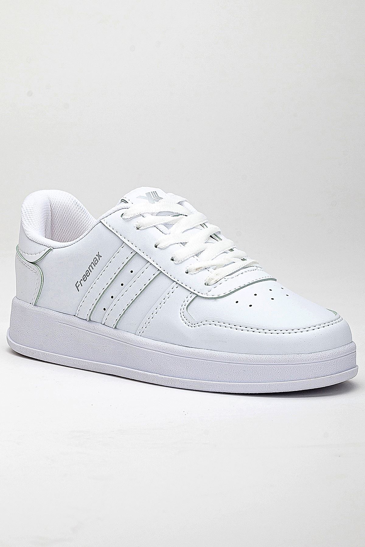 Freemax Unisex Garantili  İç Tabanlık Hafif Esnek Sağlam Sneaker Spor Ayakkabı 2023.178 BEYAZ BEYAZ