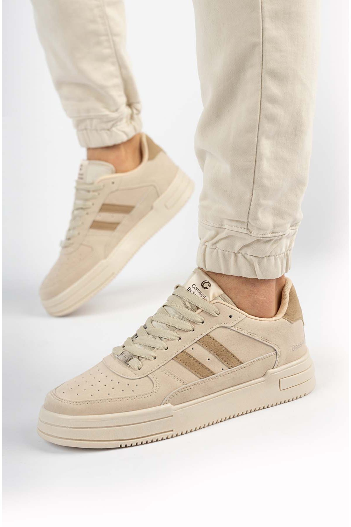 Freemax Unisex Garantili  Hafif Esnek Sağlam Sneaker Spor Ayakkabı Bej Kahve