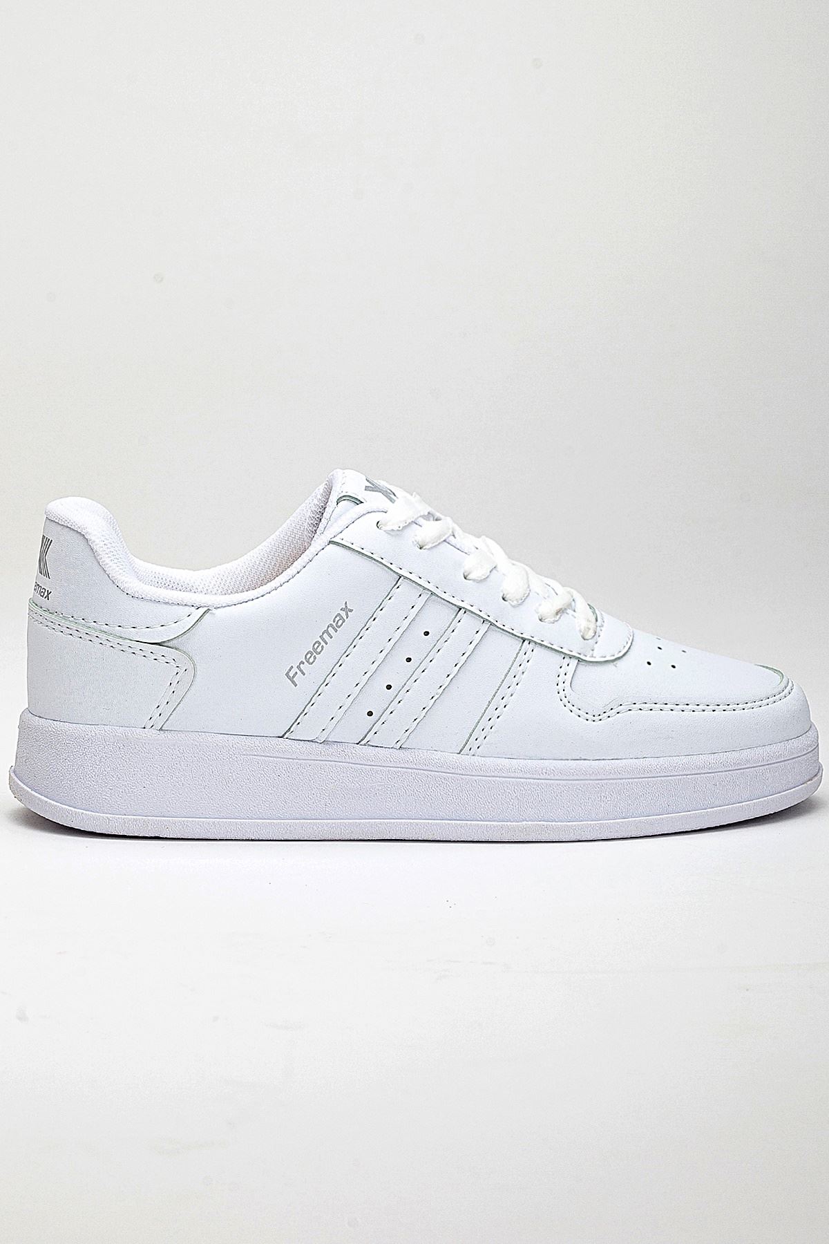 Freemax Unisex Garantili  İç Tabanlık Hafif Esnek Sağlam Sneaker Spor Ayakkabı 2023.178 BEYAZ BEYAZ