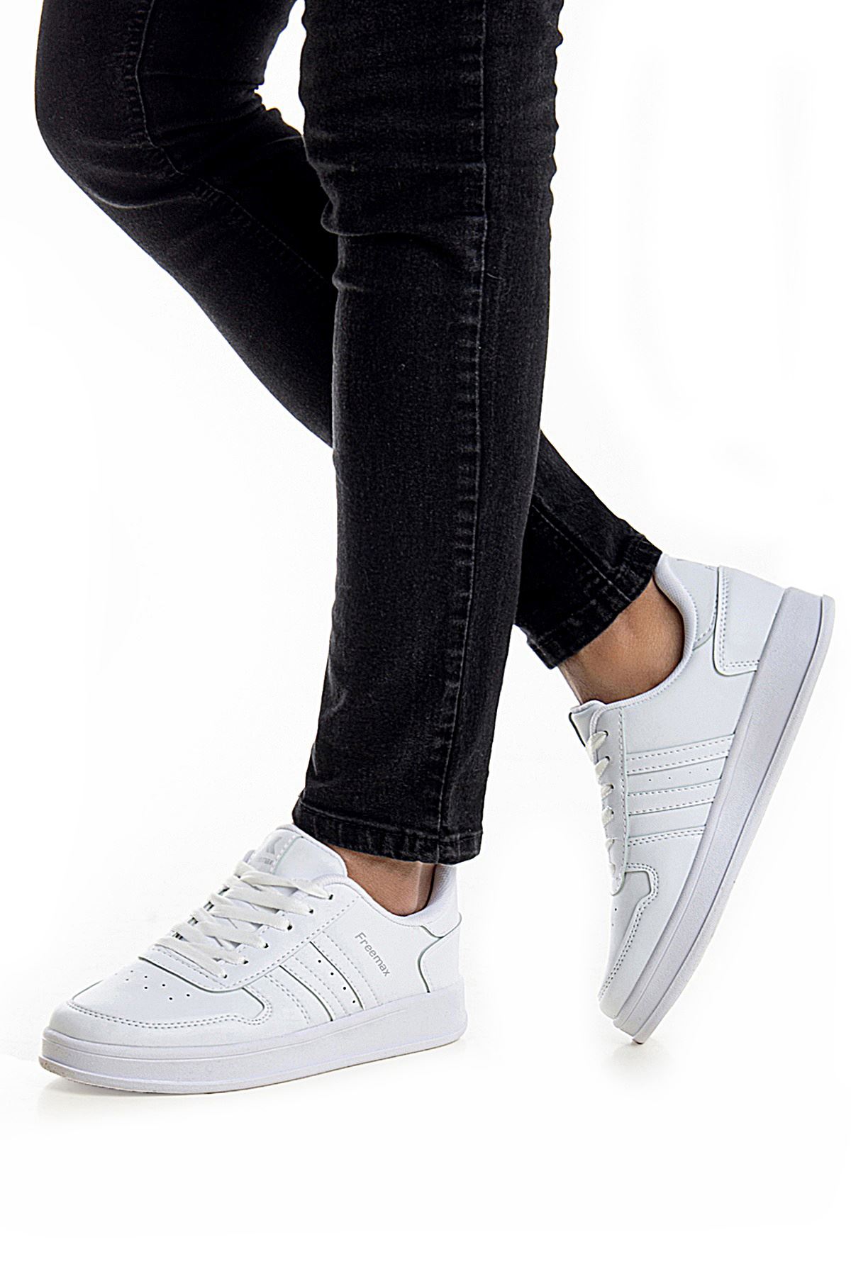 Freemax Unisex Garantili  İç Tabanlık Hafif Esnek Sağlam Sneaker Spor Ayakkabı 2023.178 BEYAZ BEYAZ