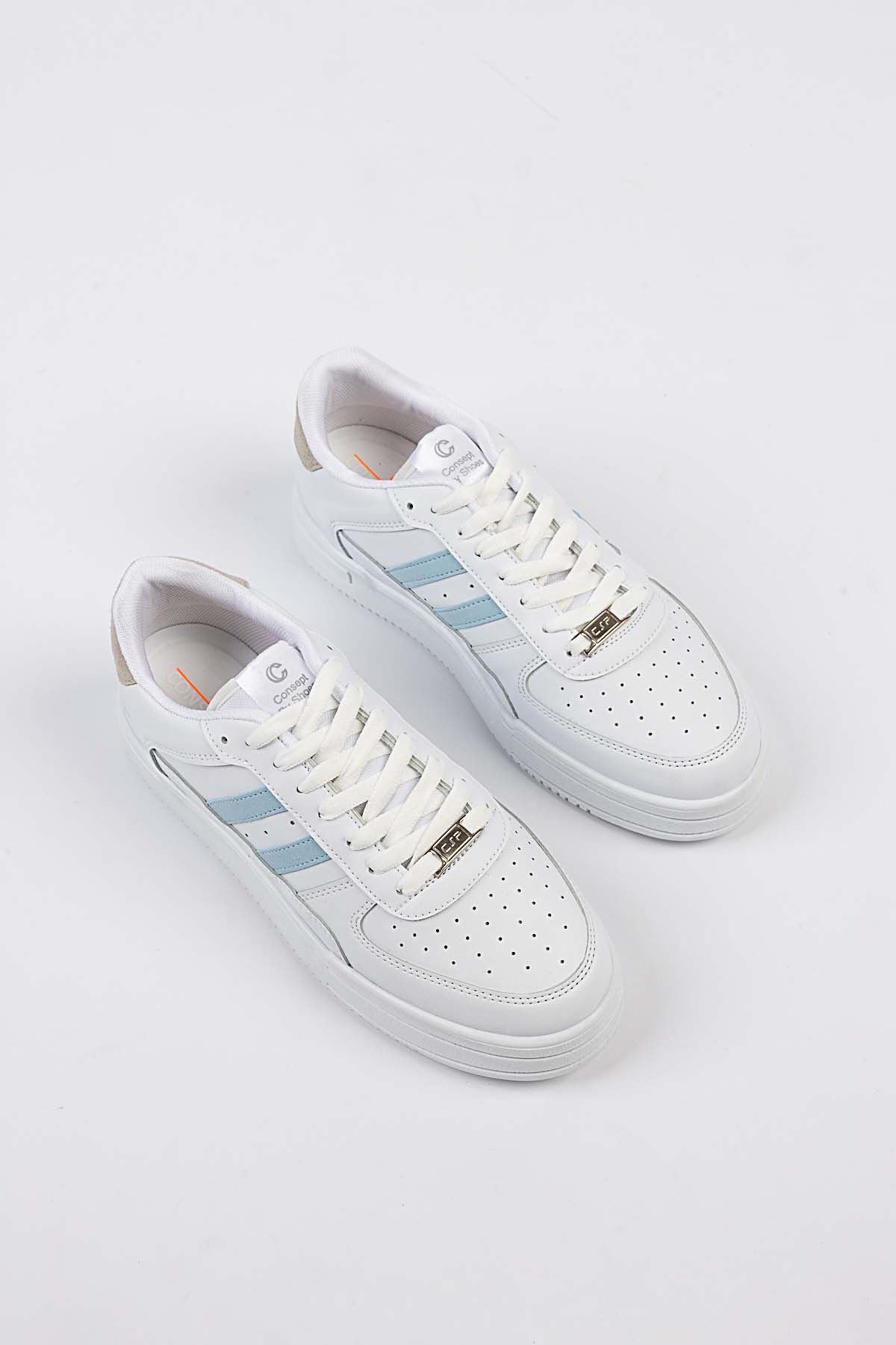 Freemax Unisex Garantili  Hafif Esnek Sağlam Sneaker Spor Ayakkabı Beyaz Mavi