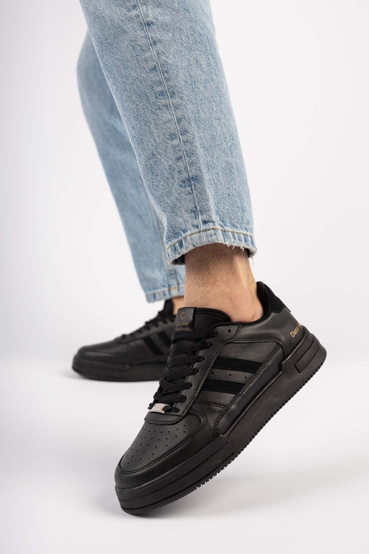 Freemax Unisex Garantili  Hafif Esnek Sağlam Sneaker Spor Ayakkabı Siyah Siyah