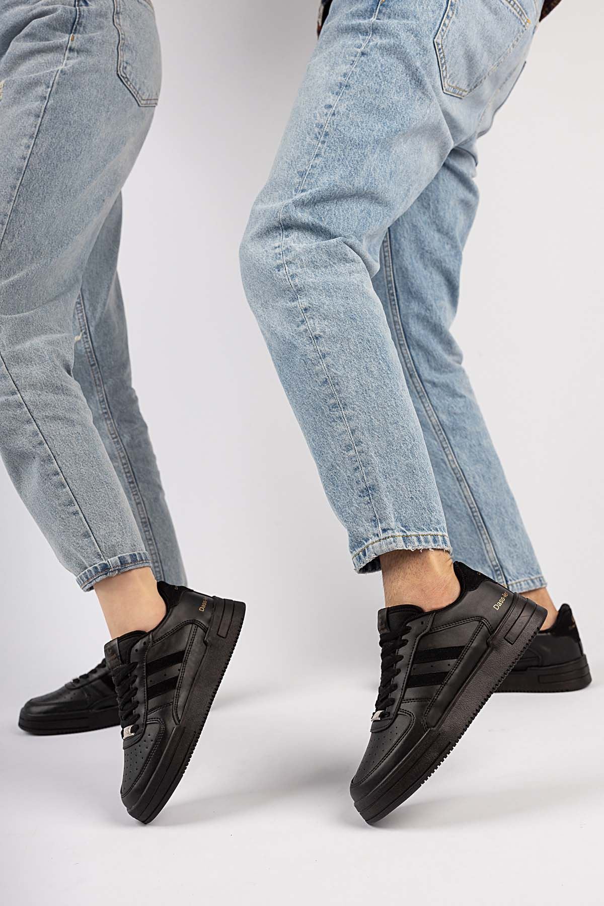 Freemax Unisex Garantili  Hafif Esnek Sağlam Sneaker Spor Ayakkabı Siyah Siyah