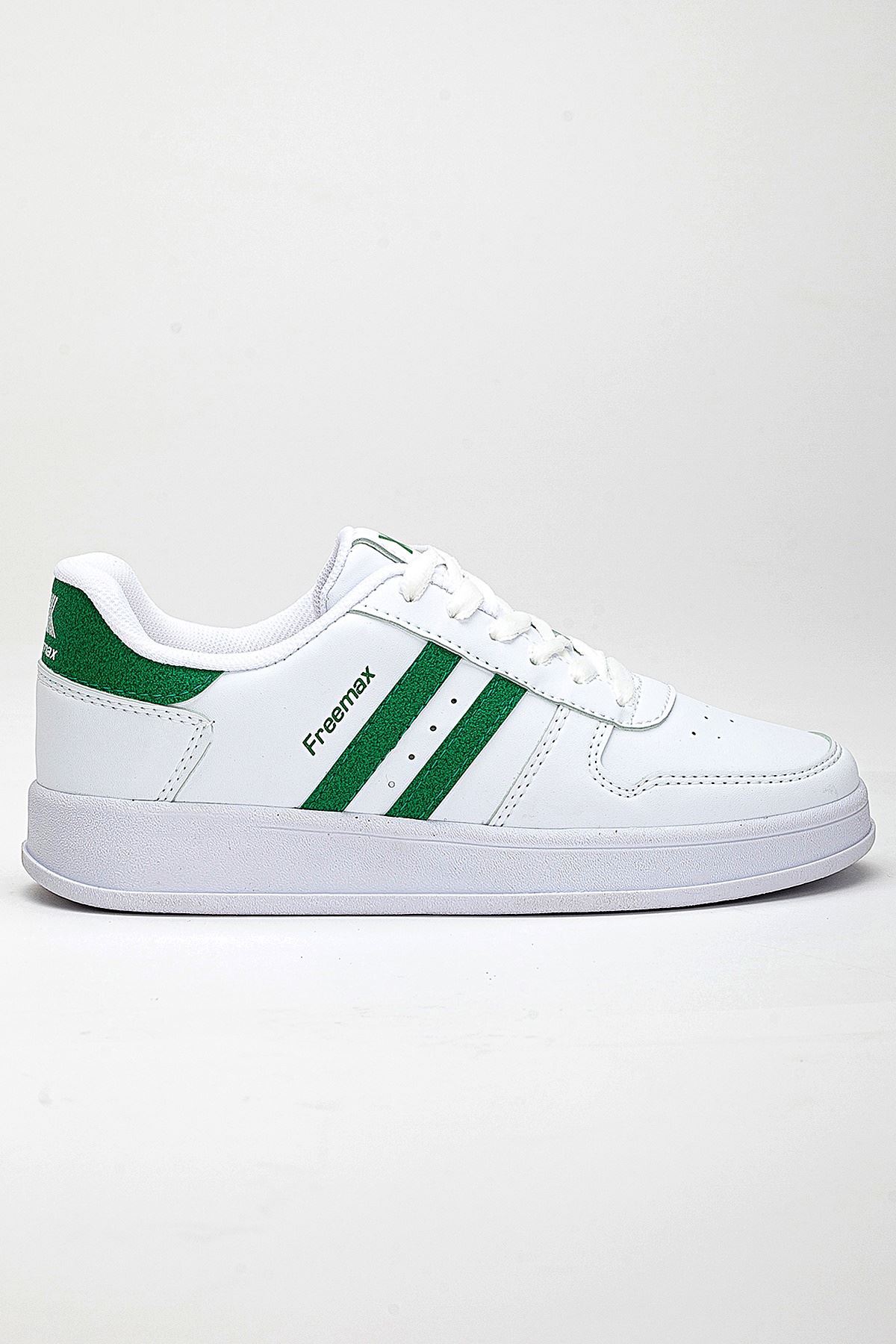 Freemax Unisex Garantili  İç Tabanlık Hafif Esnek Sağlam Sneaker Spor Ayakkabı 2023.178 Beyaz Yeşil