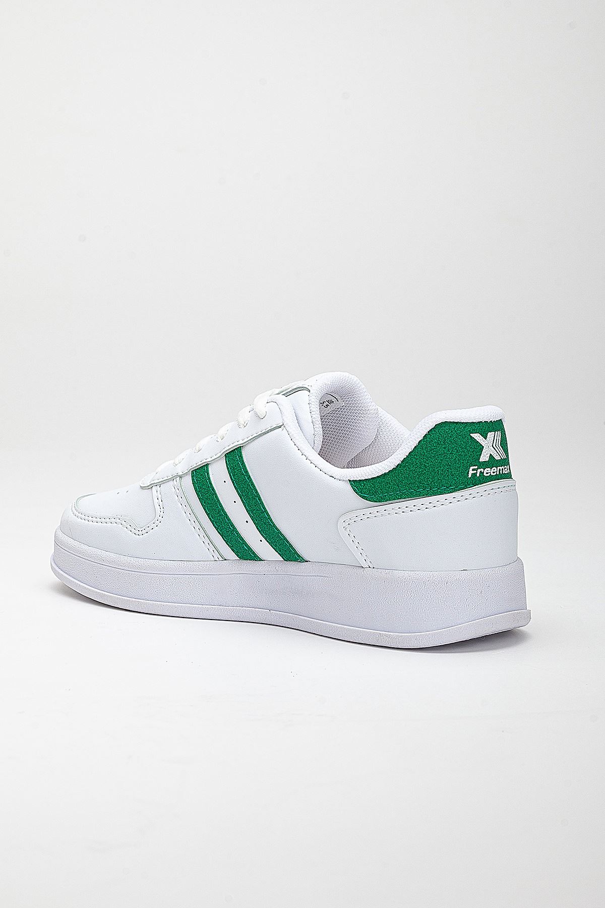 Freemax Unisex Garantili  İç Tabanlık Hafif Esnek Sağlam Sneaker Spor Ayakkabı 2023.178 Beyaz Yeşil