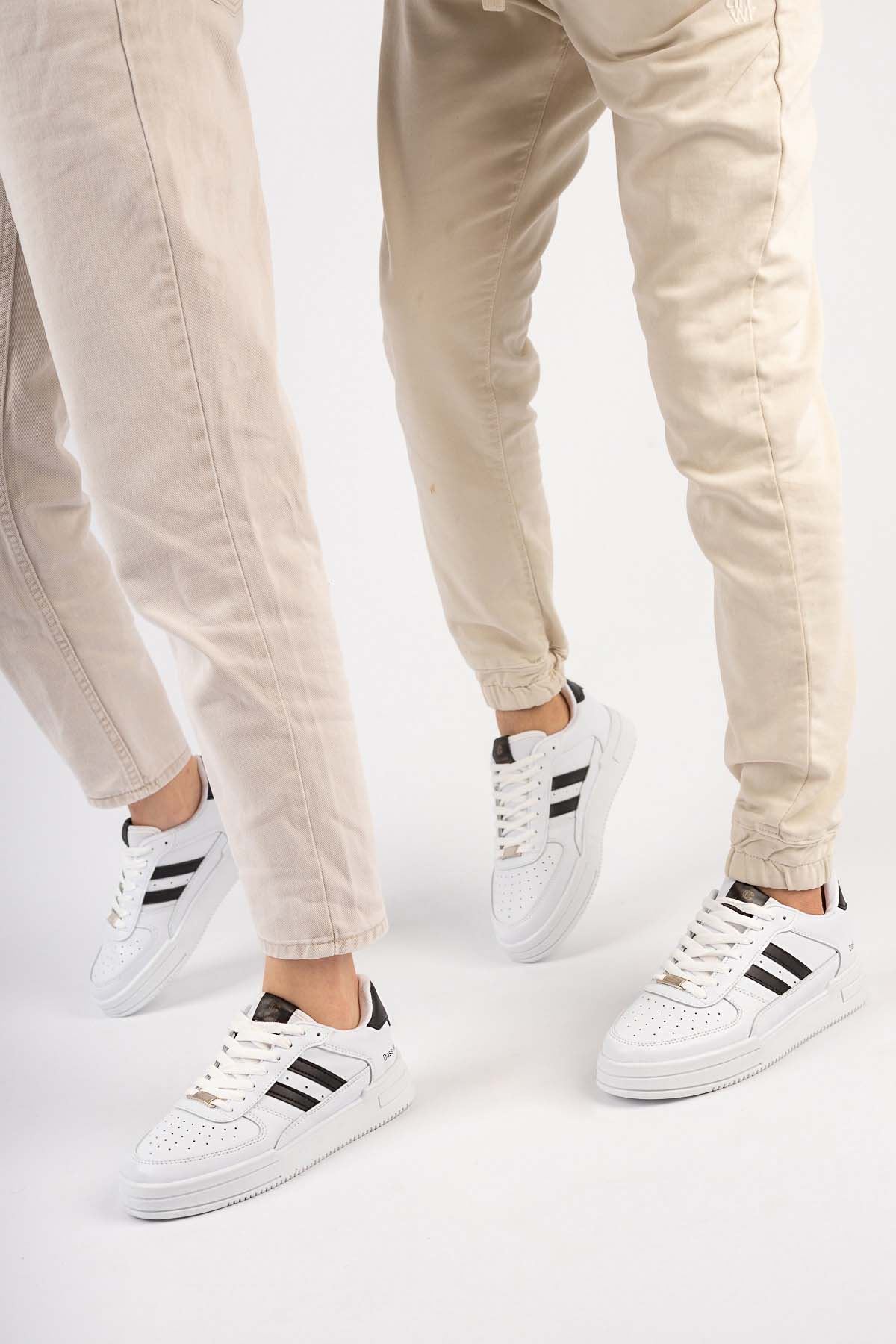 Freemax Unisex Garantili  Hafif Esnek Sağlam Sneaker Spor Ayakkabı Beyaz Siyah