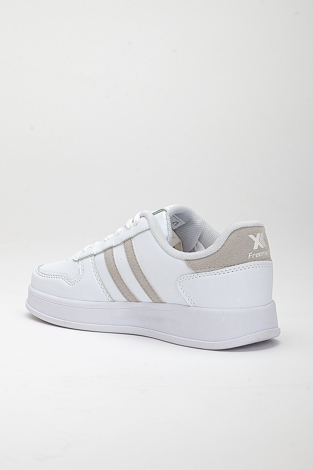 Freemax Unisex Garantili  İç Tabanlık Hafif Esnek Sağlam Sneaker Spor Ayakkabı 2023.178 Beyaz Kum