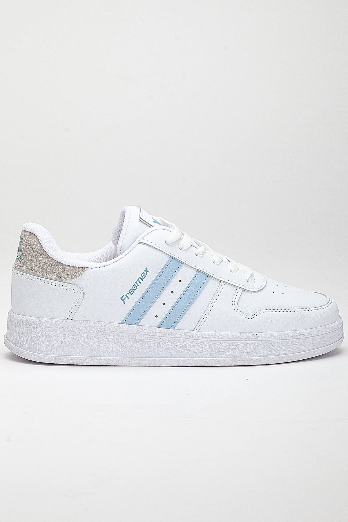 Freemax Unisex Garantili  İç Tabanlık Hafif Esnek Sağlam Sneaker Spor Ayakkabı 2023.178 Beyaz Mavi