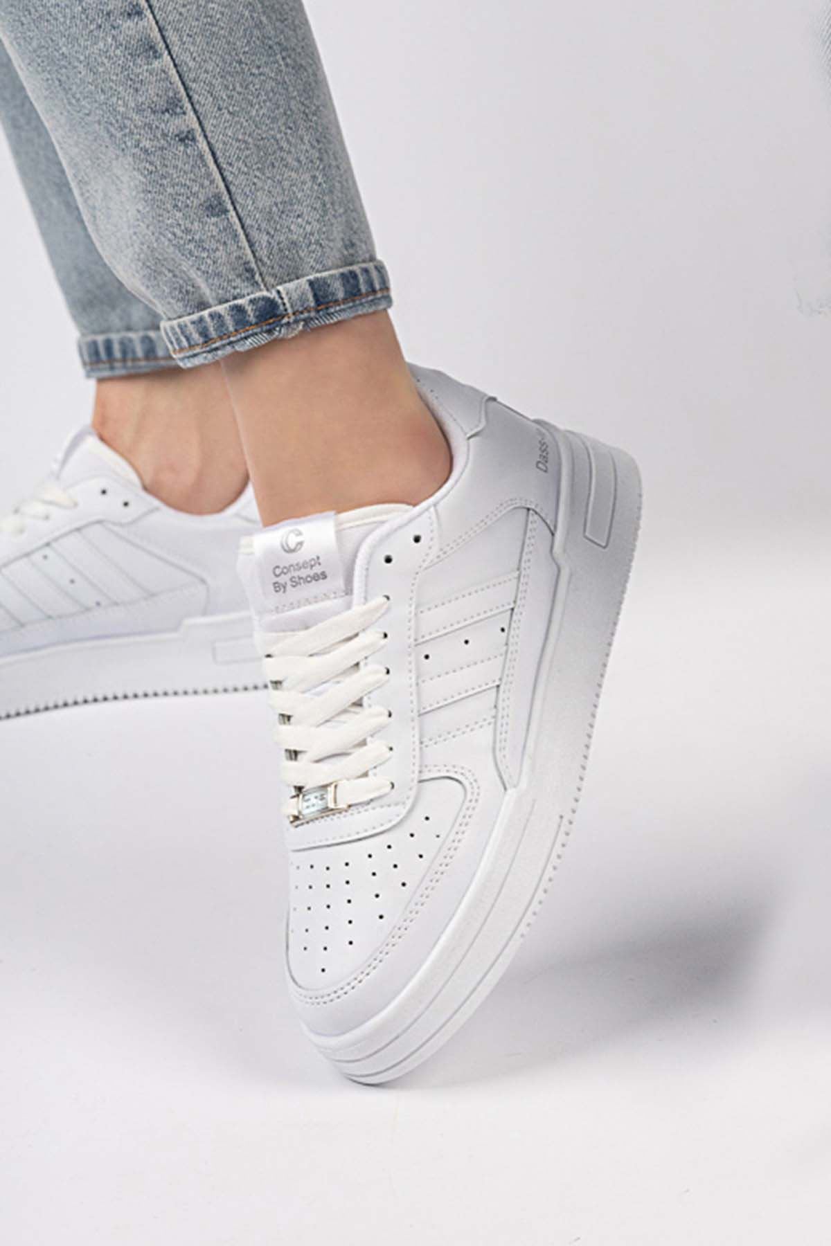 Freemax Unisex Garantili  Hafif Esnek Sağlam Sneaker Spor Ayakkabı BEYAZ BEYAZ