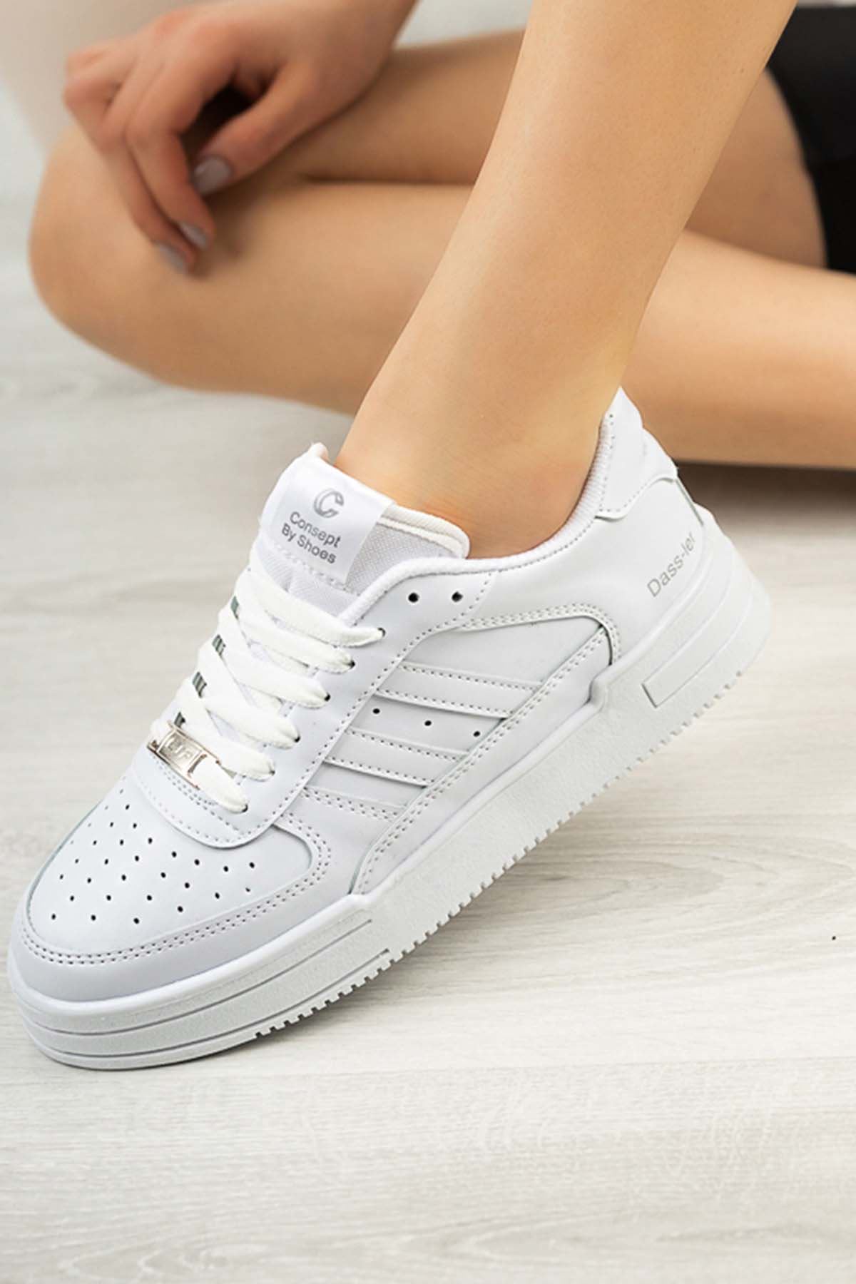 Freemax Unisex Garantili  Hafif Esnek Sağlam Sneaker Spor Ayakkabı BEYAZ BEYAZ