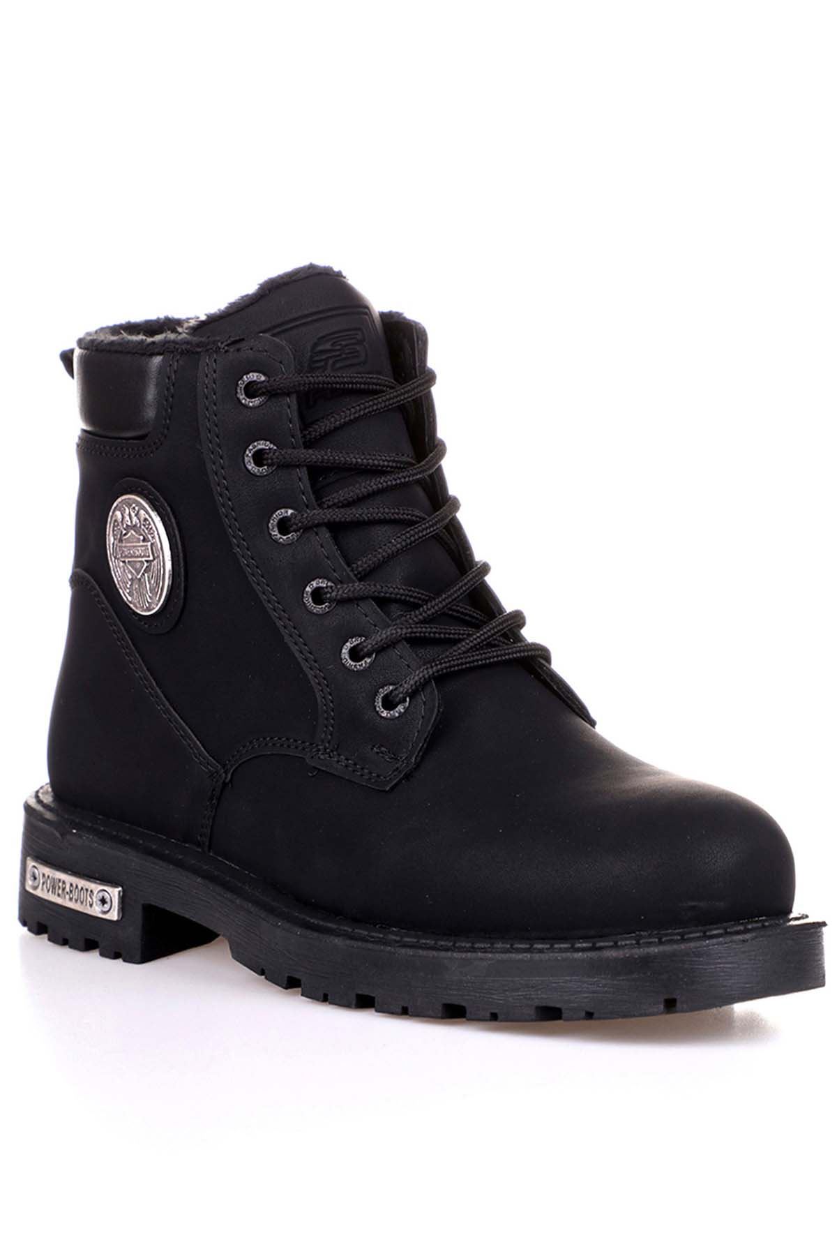 Freemax Unisex Garantili Kürklü Kauçuk Anatomik Taban Kışlık Fermuarlı Bot Forza 528 SİYAH