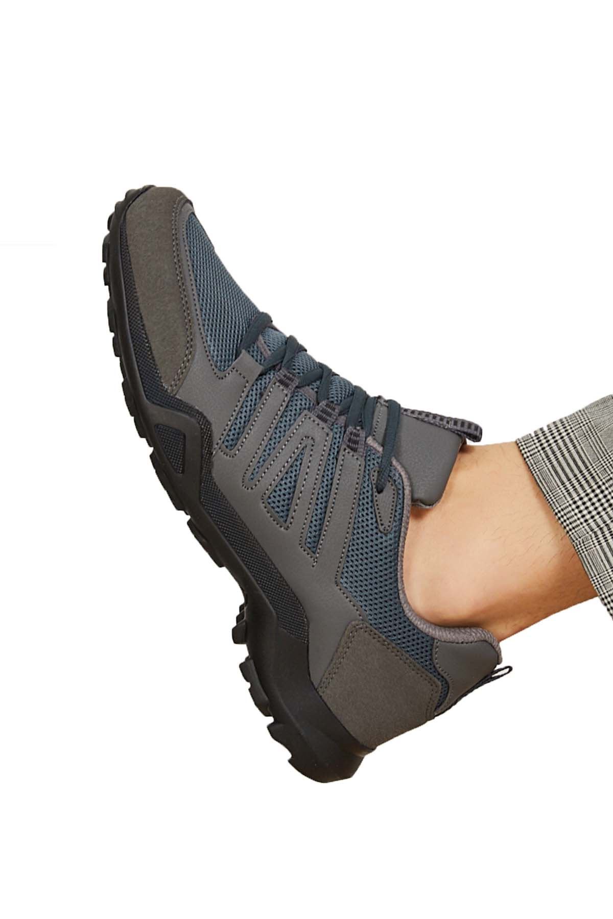 Freemax Erkek  Konforlu Outdoor Spor Ayakkabı Füme Siyah