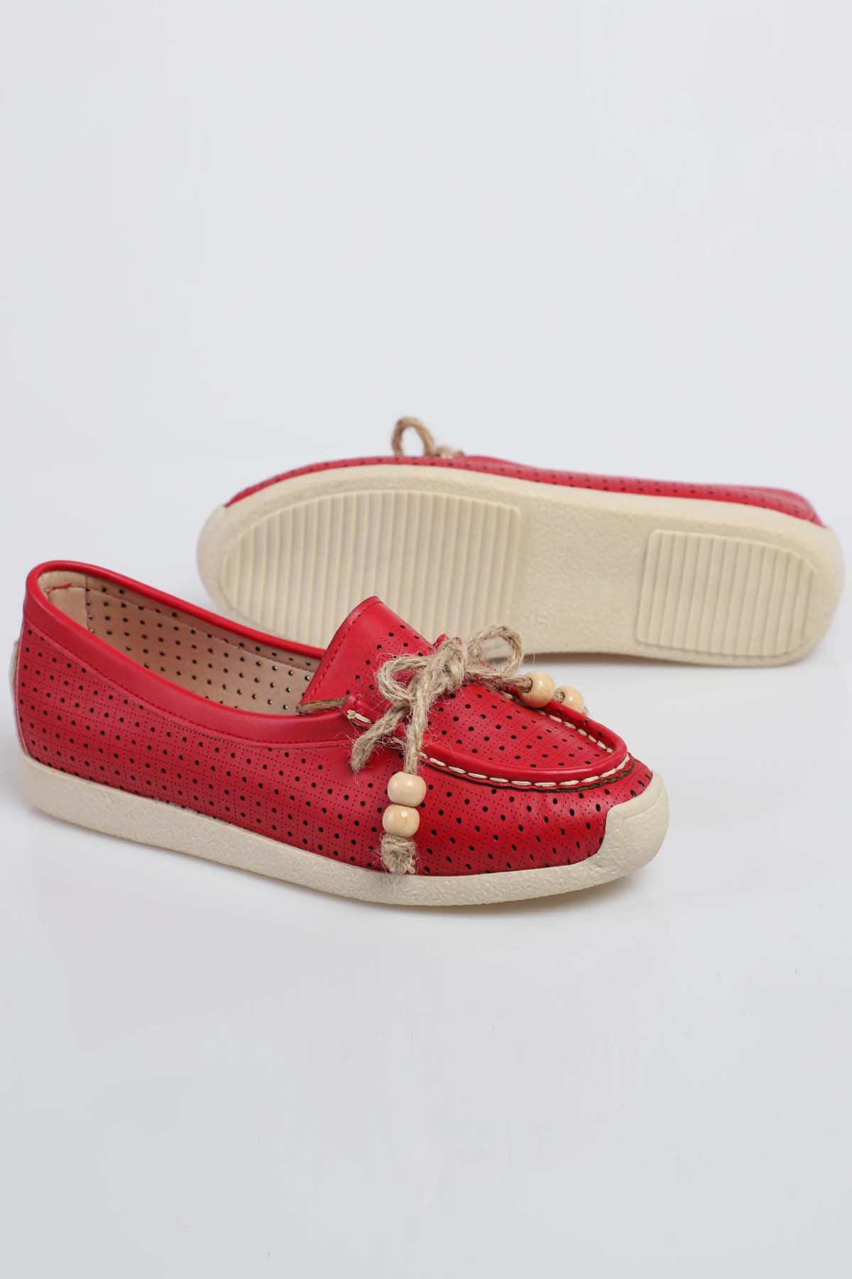 Freemax Kadın Günlük Yazlık Babet KIRMIZI