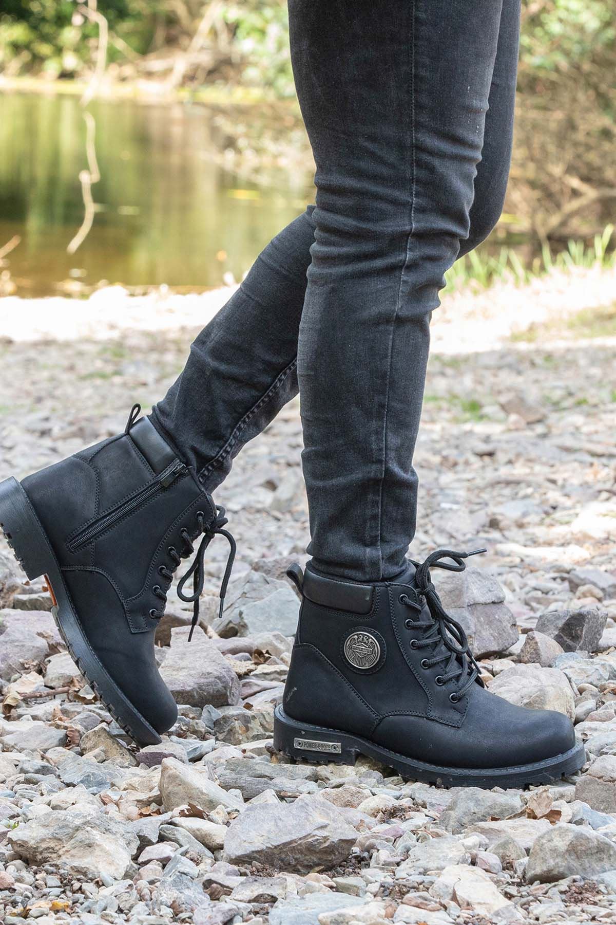 Freemax Unisex Garantili Kürklü Kauçuk Anatomik Taban Kışlık Fermuarlı Bot Forza 528 SİYAH