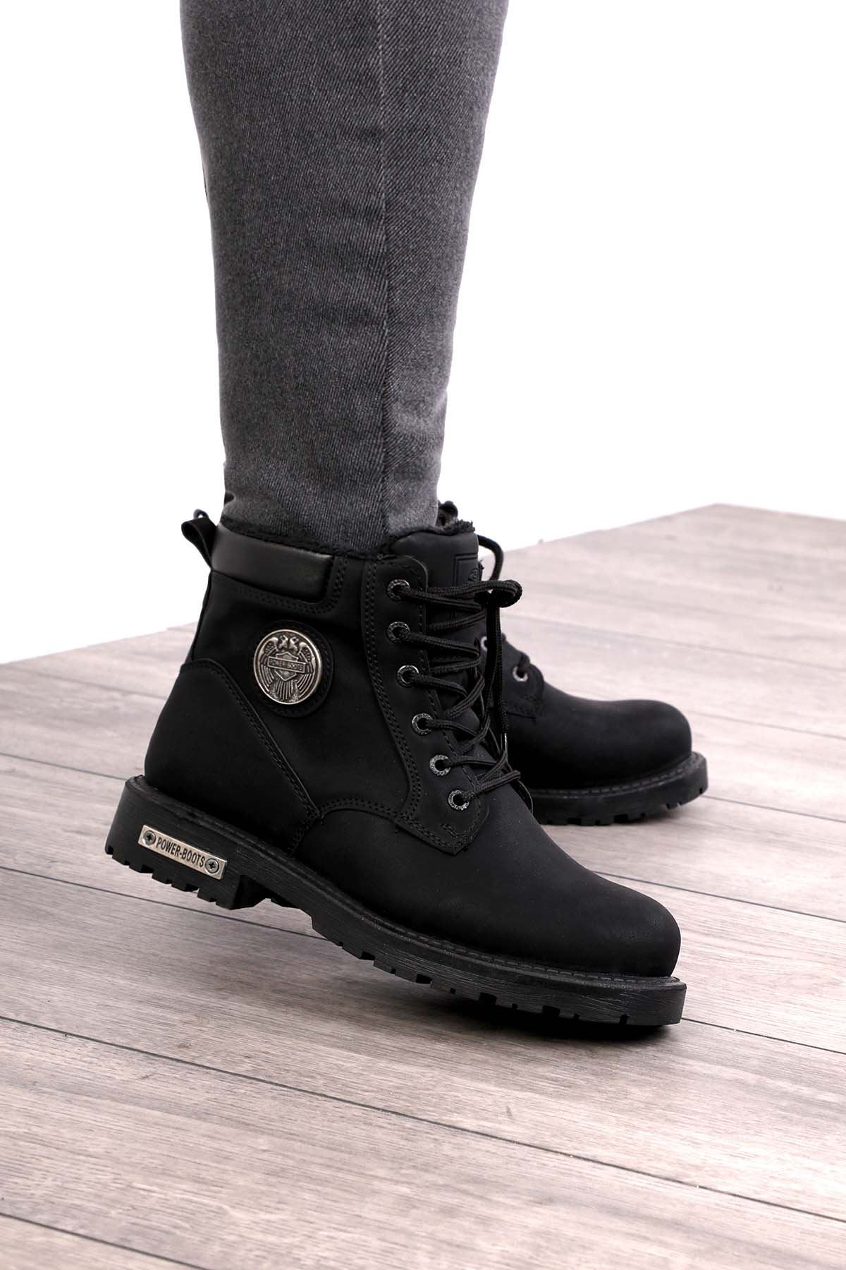 Freemax Unisex Garantili Kürklü Kauçuk Anatomik Taban Kışlık Fermuarlı Bot Forza 528 SİYAH