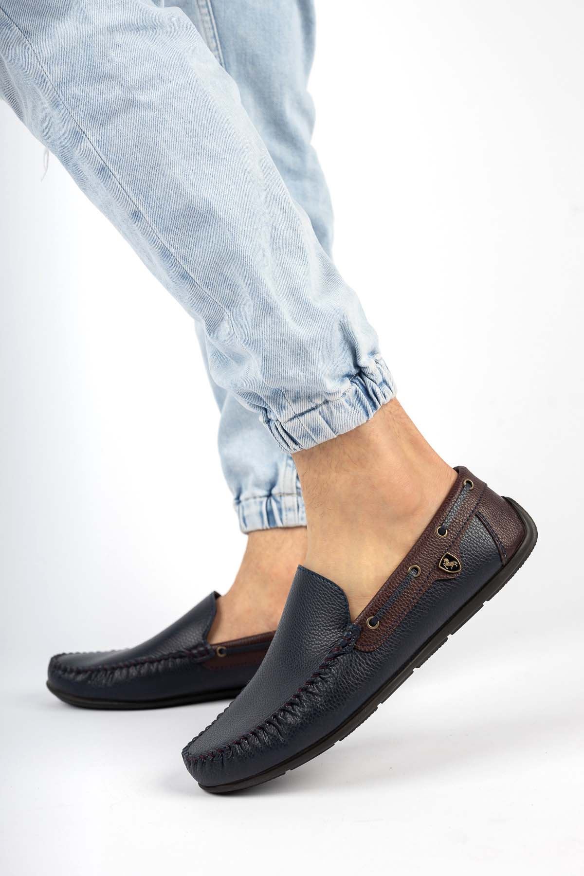 Freemax Erkek Rog Loafer Ayakkabı Rog.227 LACİVERT BORDO