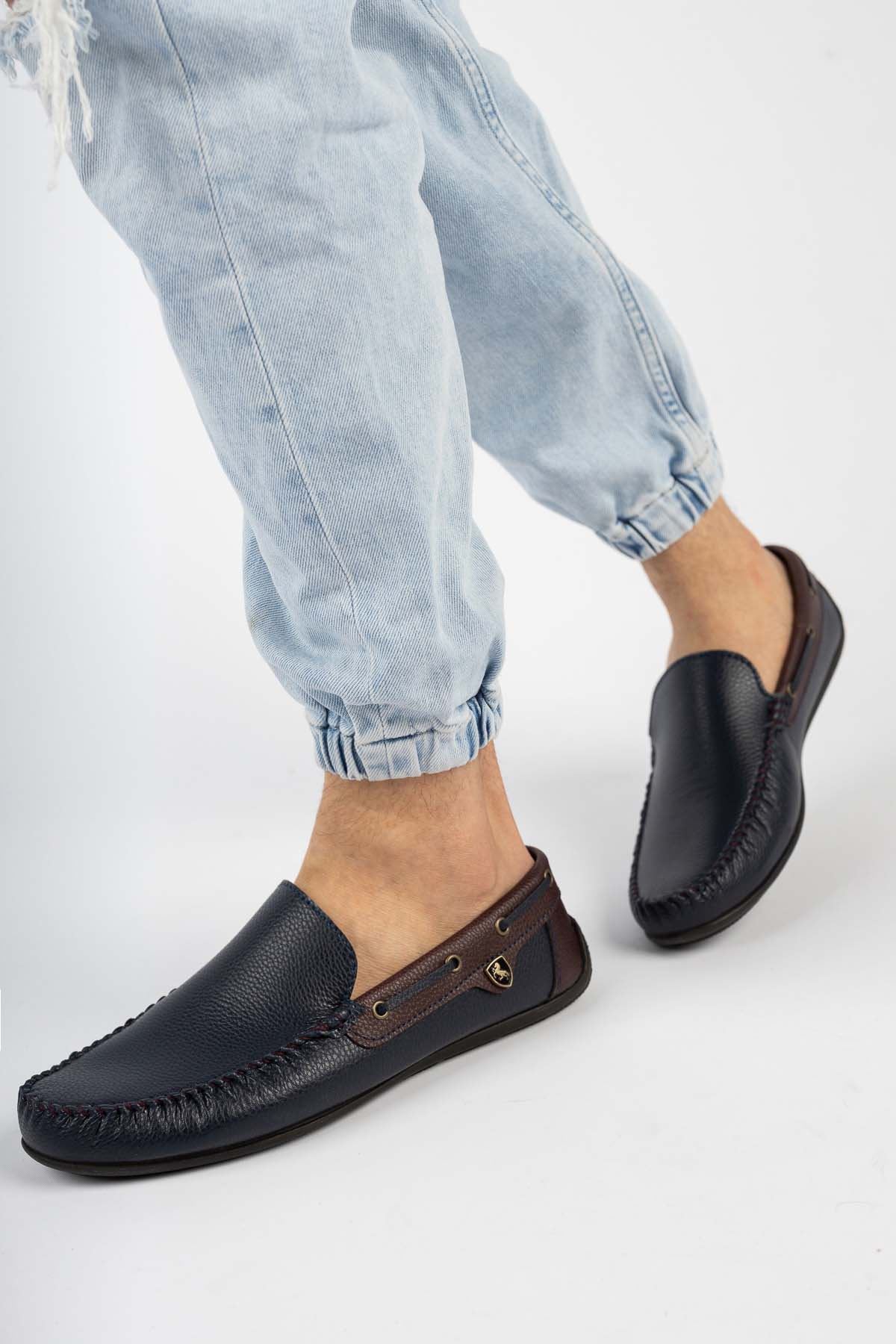 Freemax Erkek Rog Loafer Ayakkabı Rog.227 LACİVERT BORDO