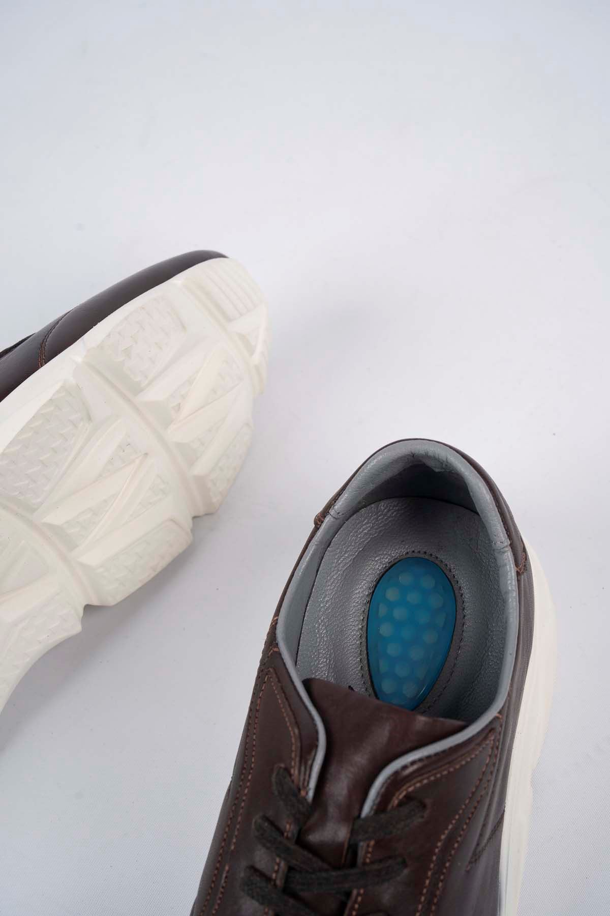 Freemax Erkek İç Dış Hakiki Deri Eva  Jel İç Taban Spor Sneaker Ayakkabı LSNS.HD 355 Kahverengi