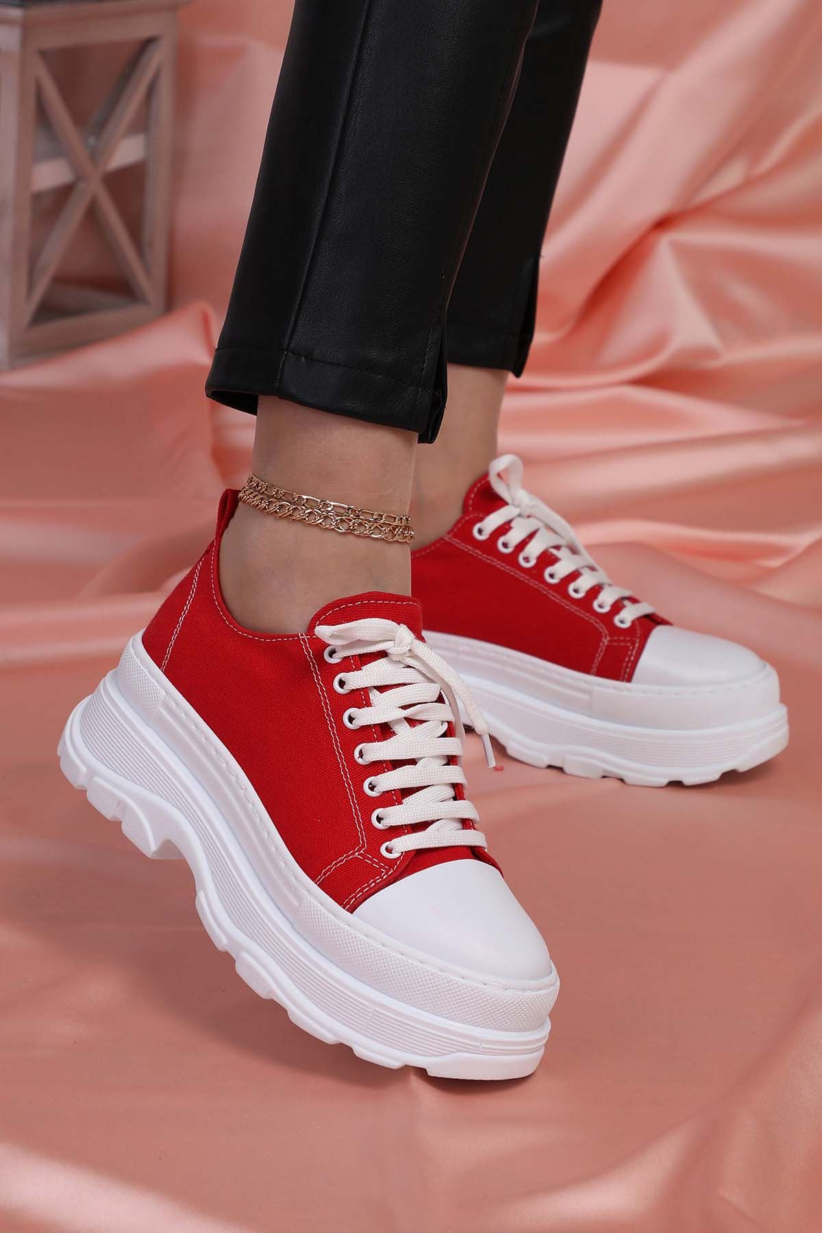 Freemax Kadın  Sneaker Spor Ayakkabı KIRMIZI