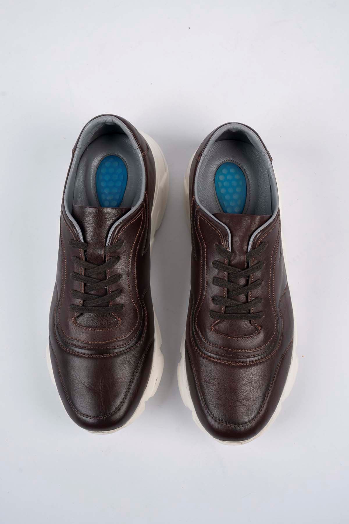 Freemax Erkek İç Dış Hakiki Deri Eva  Jel İç Taban Spor Sneaker Ayakkabı LSNS.HD 355 Kahverengi