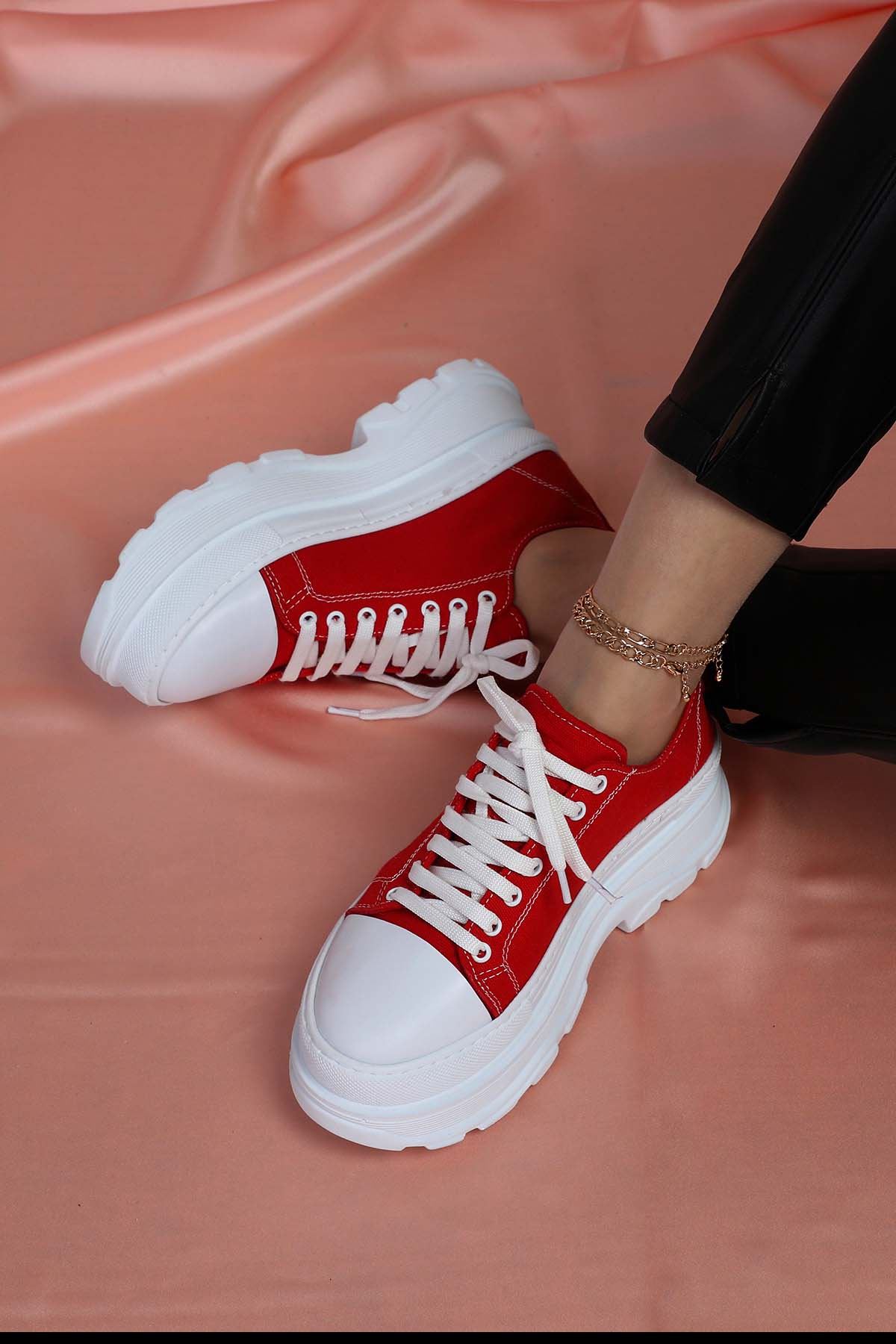 Freemax Kadın  Sneaker Spor Ayakkabı KIRMIZI