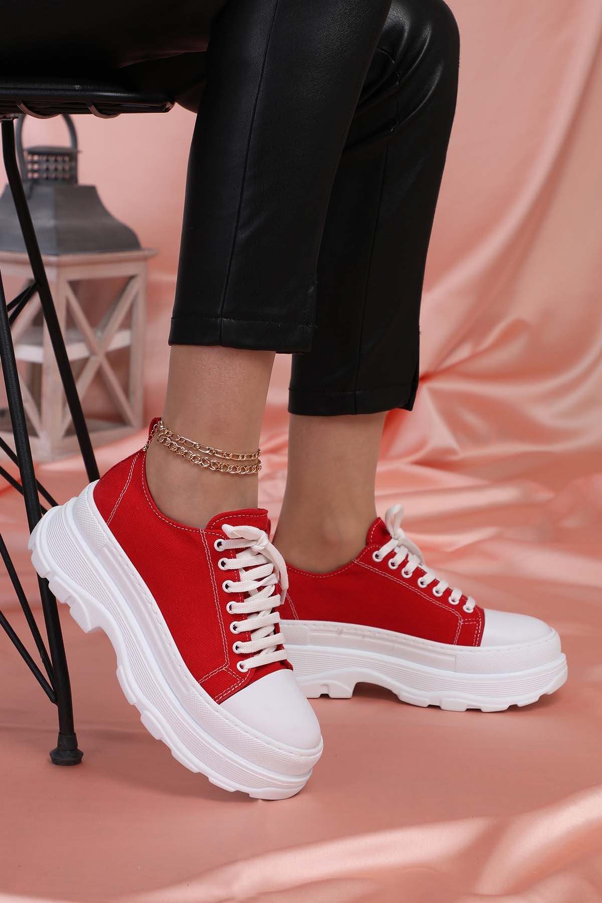 Freemax Kadın  Sneaker Spor Ayakkabı KIRMIZI