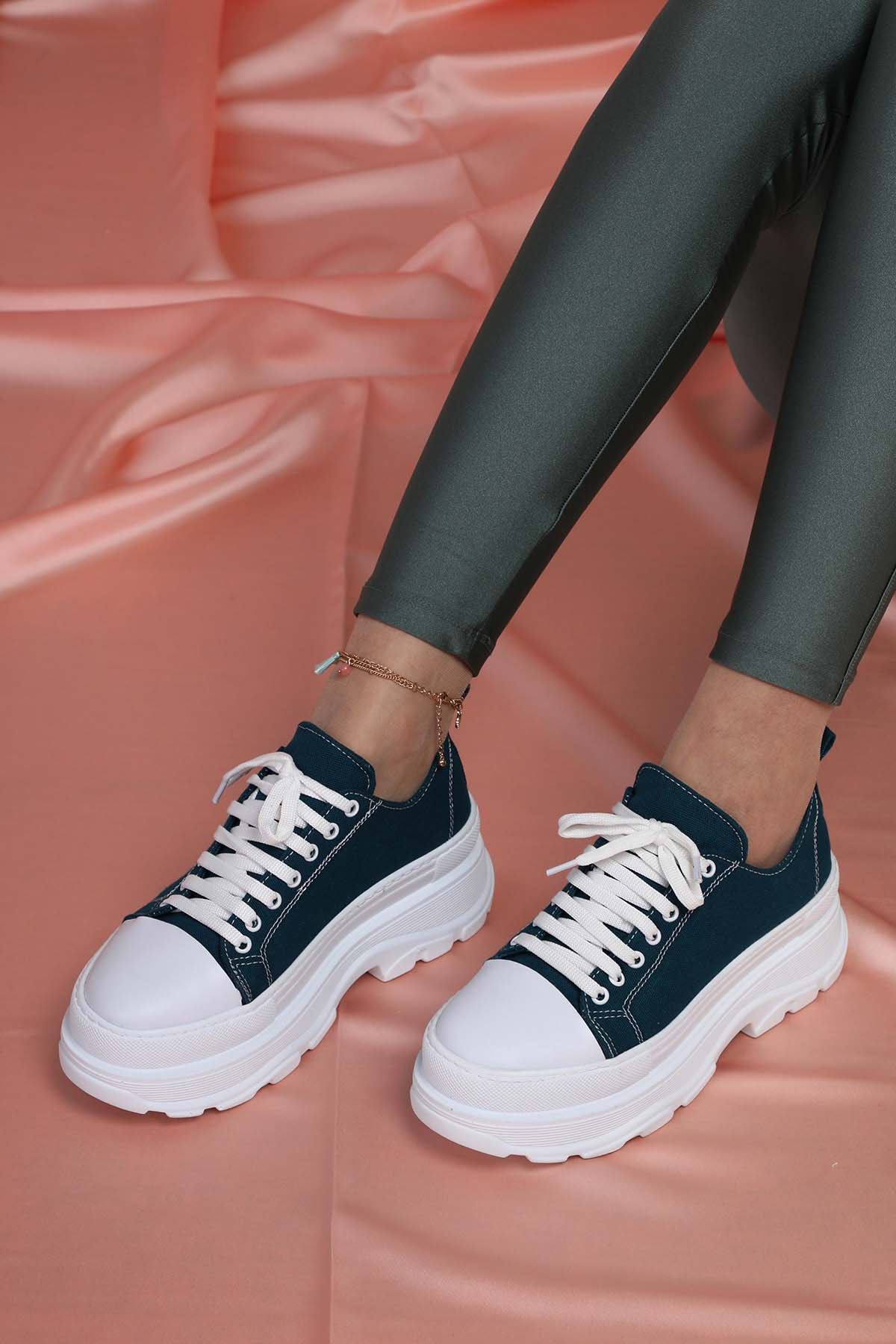 Freemax Kadın  Sneaker Spor Ayakkabı PETROL