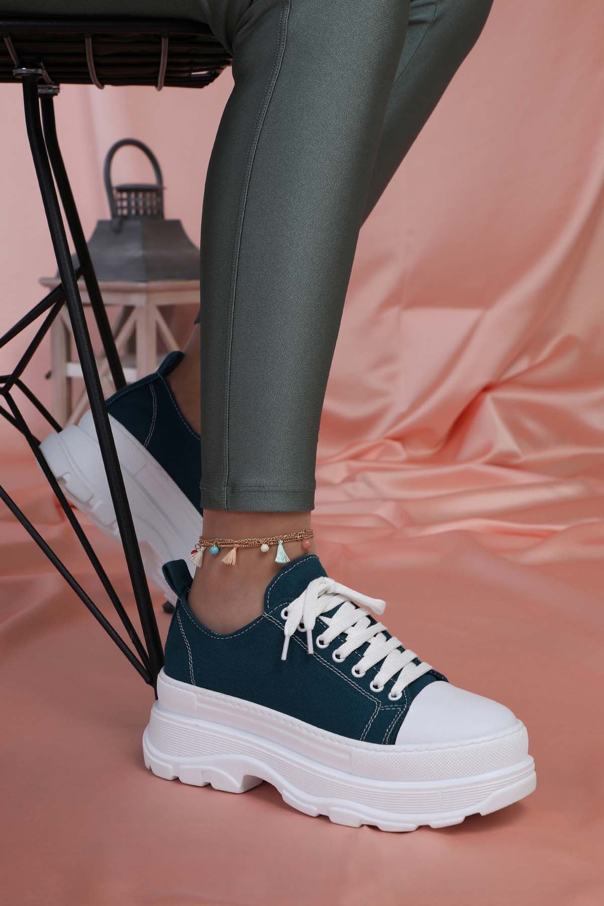 Freemax Kadın  Sneaker Spor Ayakkabı PETROL