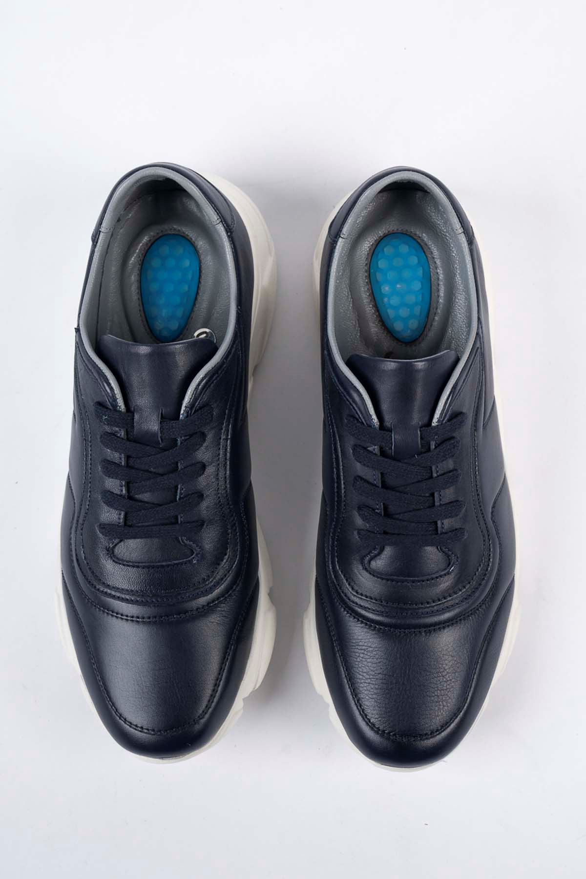 Freemax Erkek İç Dış Hakiki Deri Eva  Jel İç Taban Spor Sneaker Ayakkabı LSNS.HD 355 Lacivert