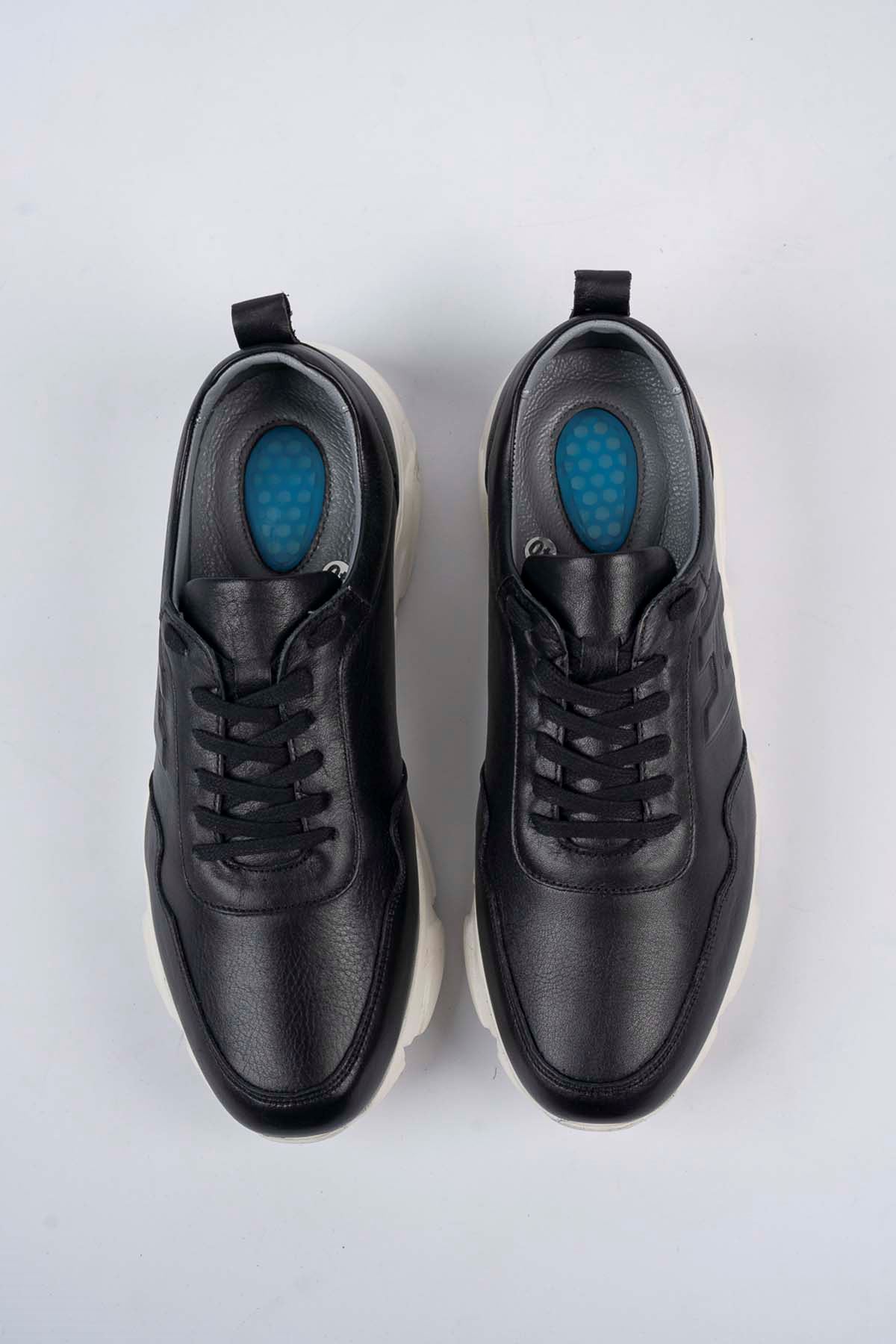 Freemax Erkek İç Dış Hakiki Deri Eva  Jel İç Taban Spor Sneaker Ayakkabı LSNS.HD 455 Siyah