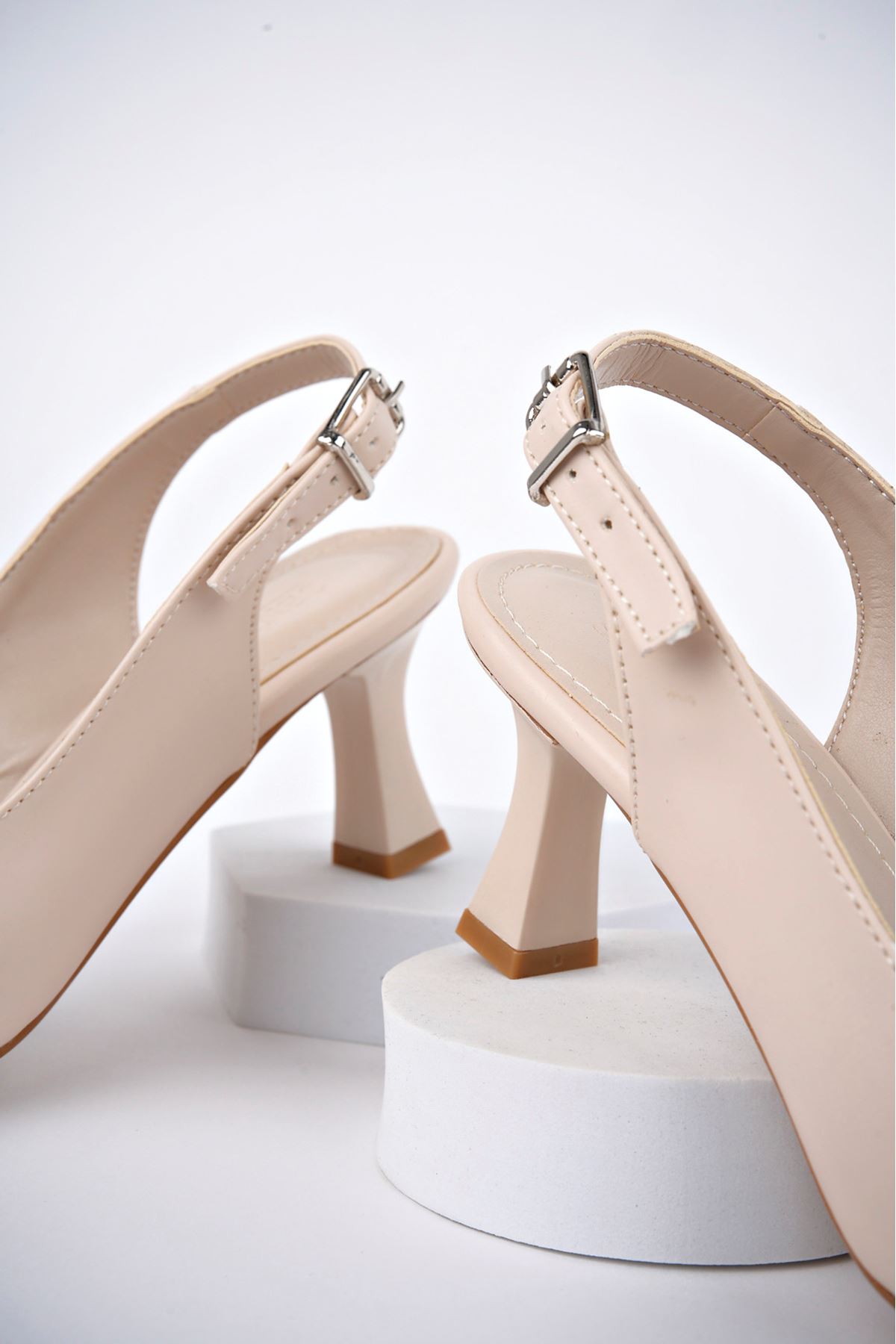 Freemax Kadın 7 cm Topuklu Stiletto Kadın Ayakkabı Snr 060 Ten