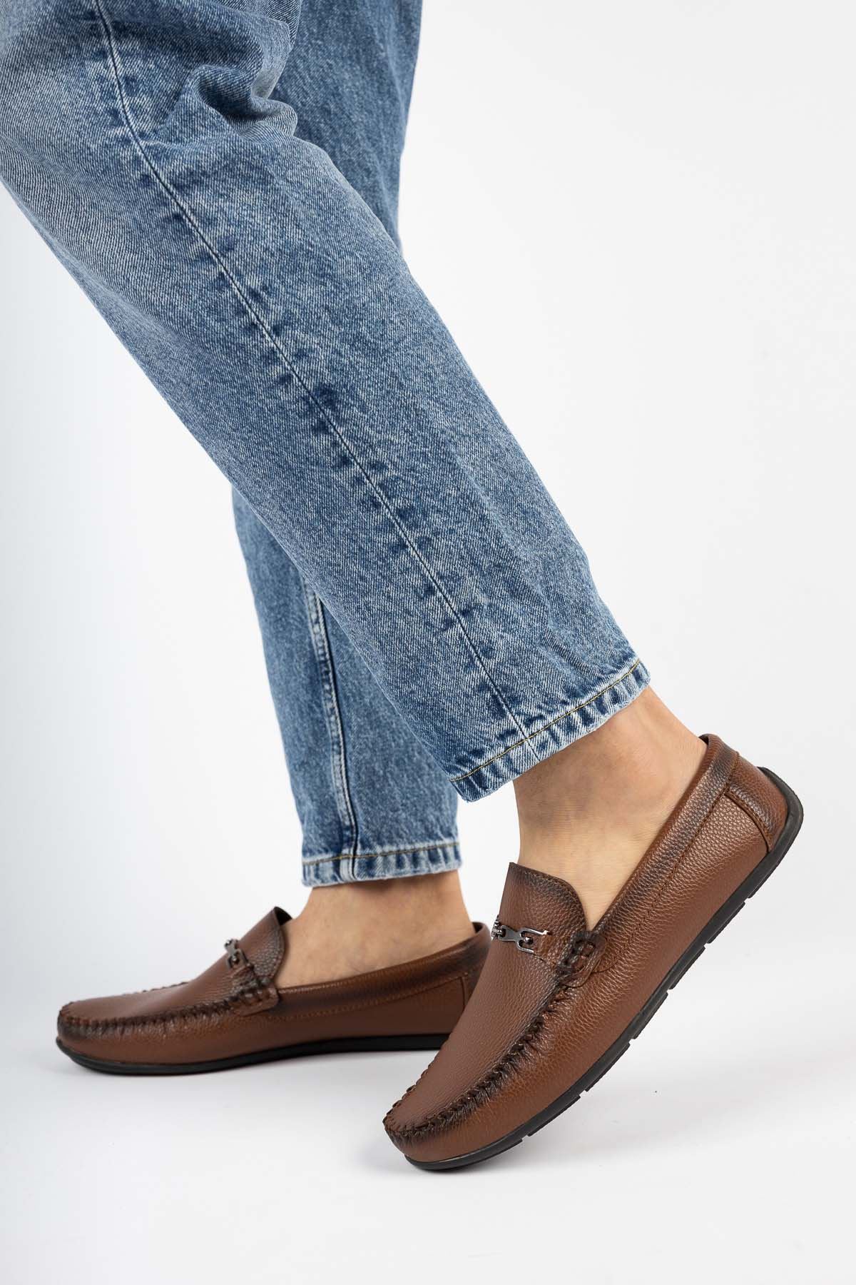 Freemax Metal Toka Loafer Rog Erkek Ayakkabı Rog.228 TABA