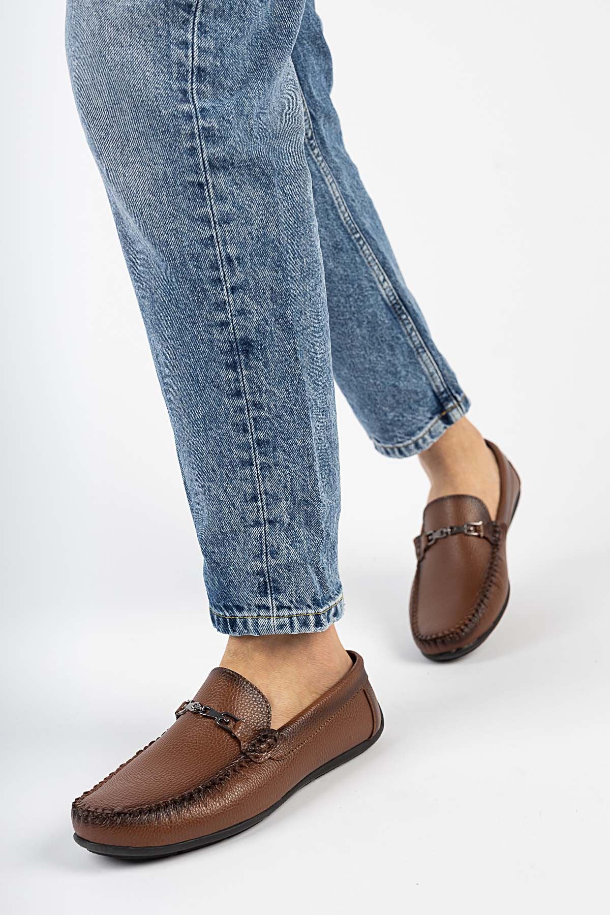 Freemax Metal Toka Loafer Rog Erkek Ayakkabı Rog.228 TABA