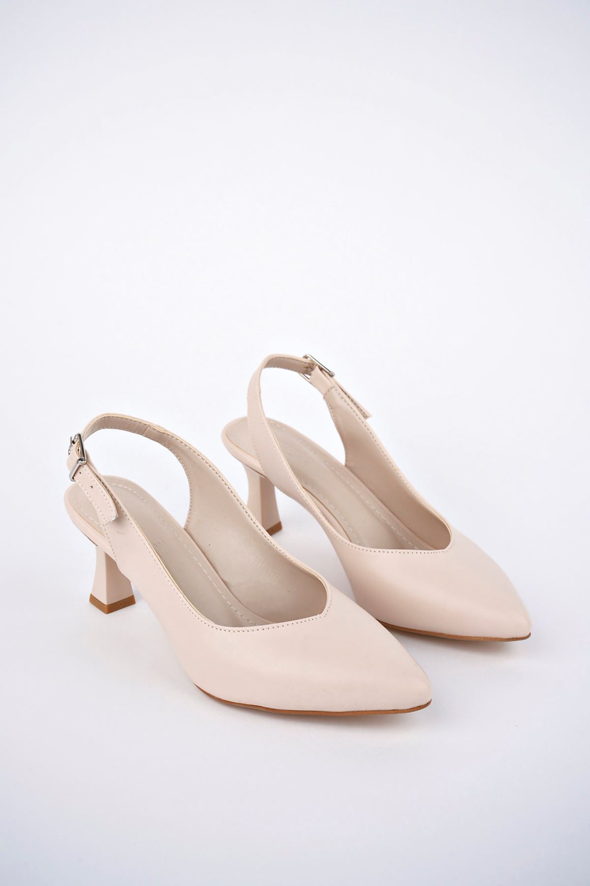 Freemax Kadın 7 cm Topuklu Stiletto Kadın Ayakkabı Snr 060 Ten