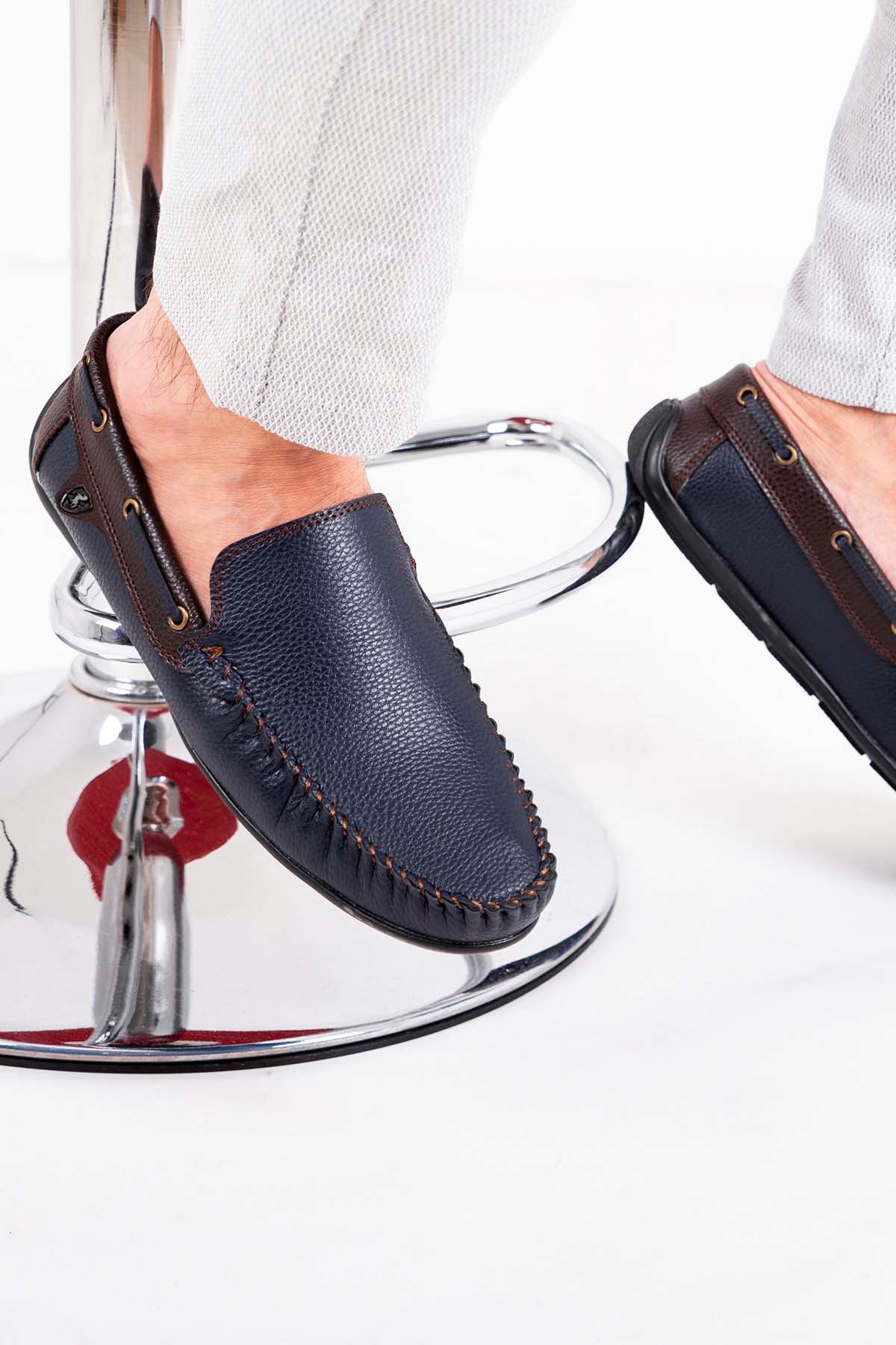 Freemax Erkek Rog Loafer Ayakkabı Rog.227 Lacivert Kahve