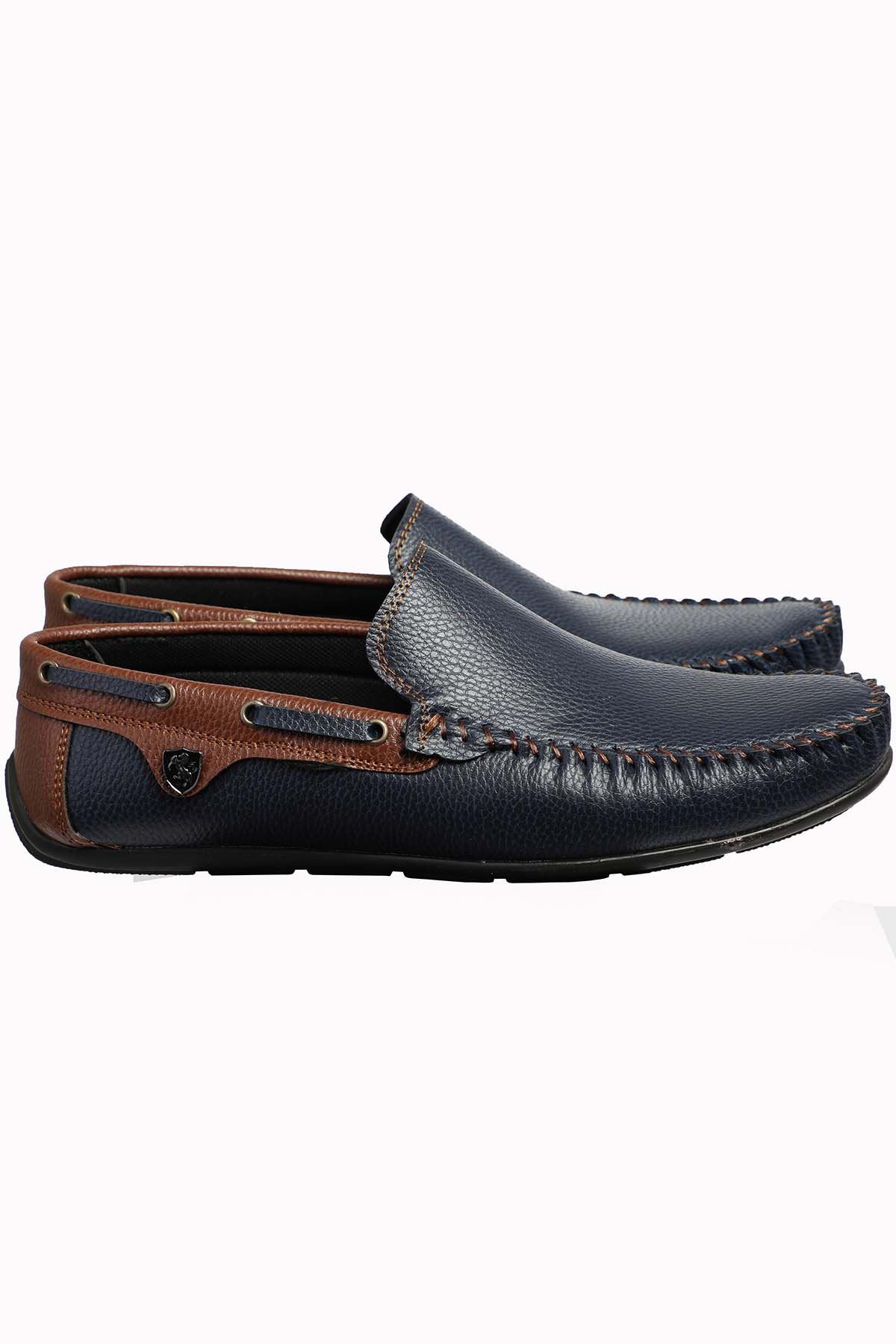 Freemax Erkek Rog Loafer Ayakkabı Rog.227 Lacivert Taba