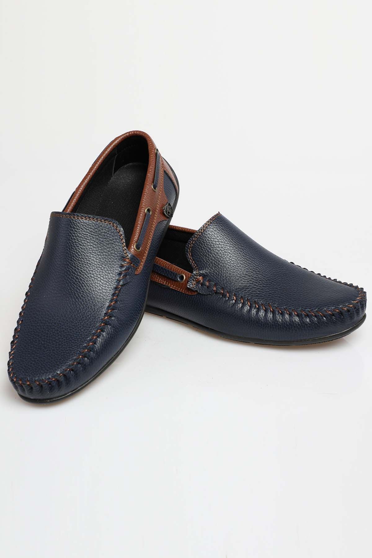 Freemax Erkek Rog Loafer Ayakkabı Rog.227 Lacivert Taba