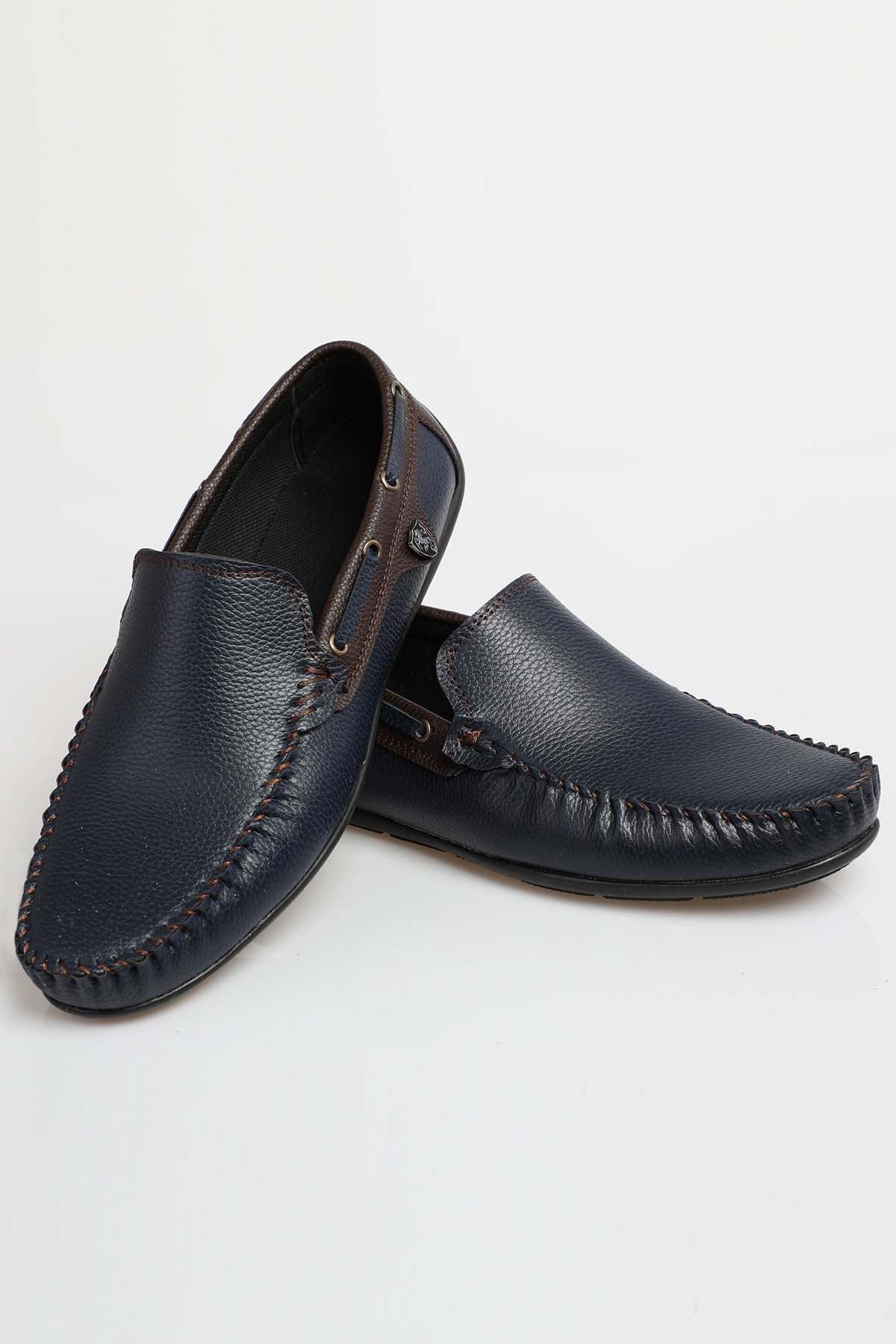 Freemax Erkek Rog Loafer Ayakkabı Rog.227 Lacivert Kahve