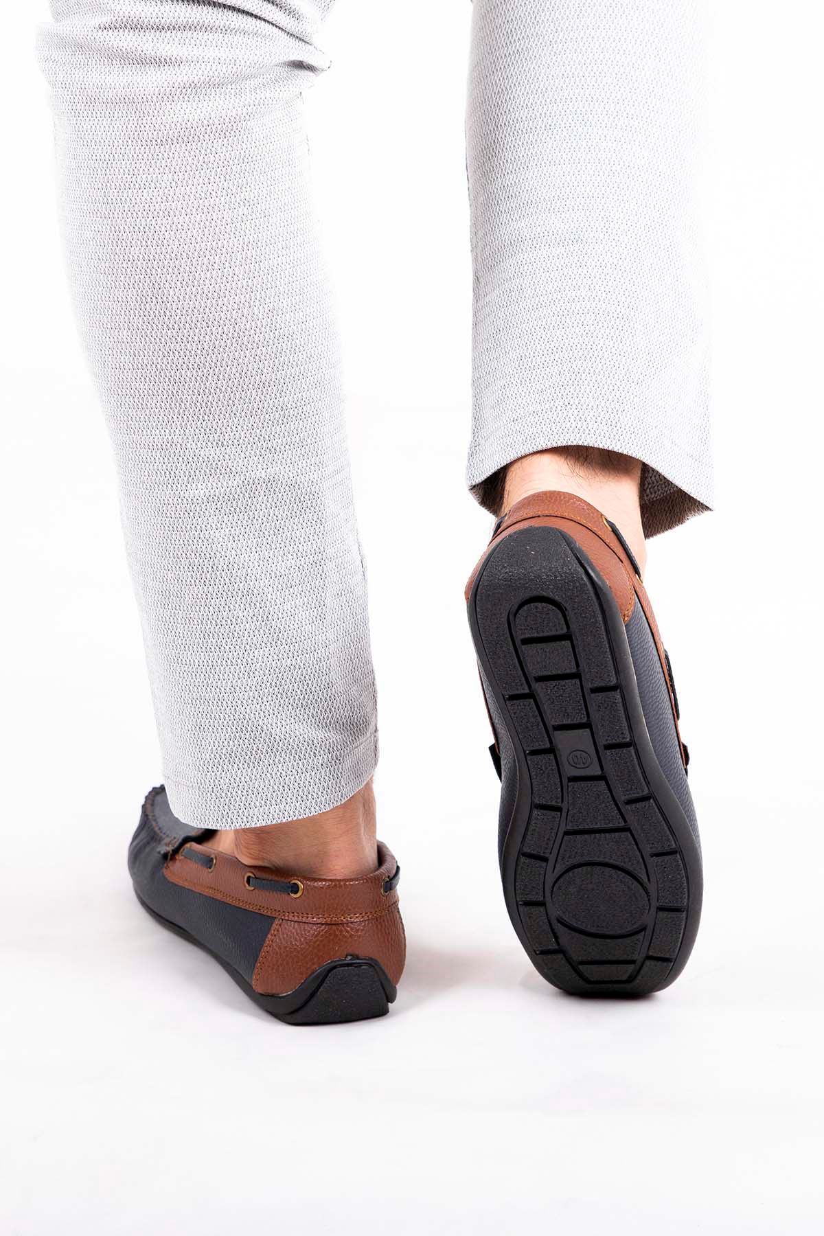 Freemax Erkek Rog Loafer Ayakkabı Rog.227 Lacivert Taba