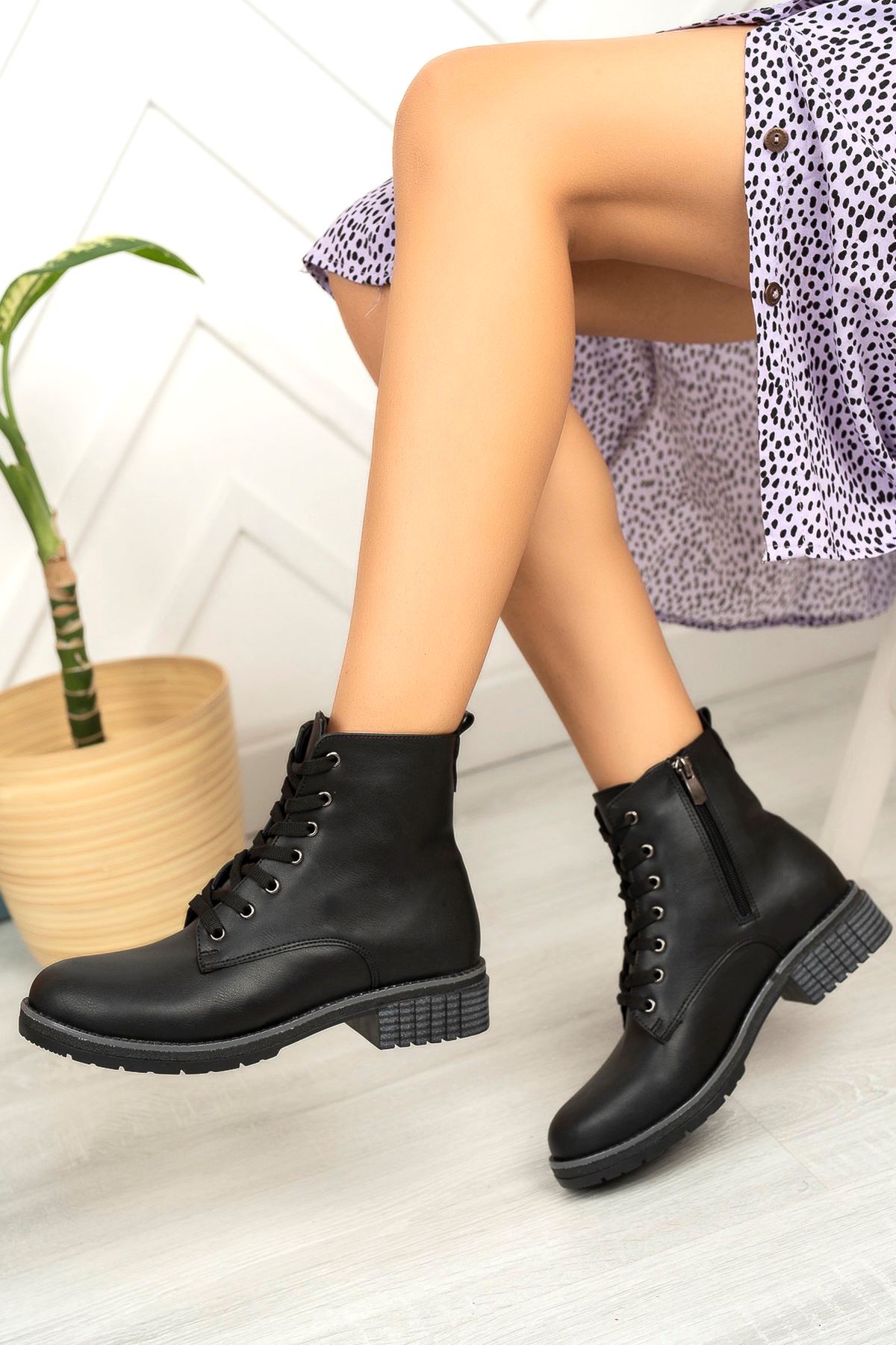 Freemax Garantili Polar Astar Kauçuk Taban Sağlam Kışlık Suya Dayanıklı Bot Çizme Siyah