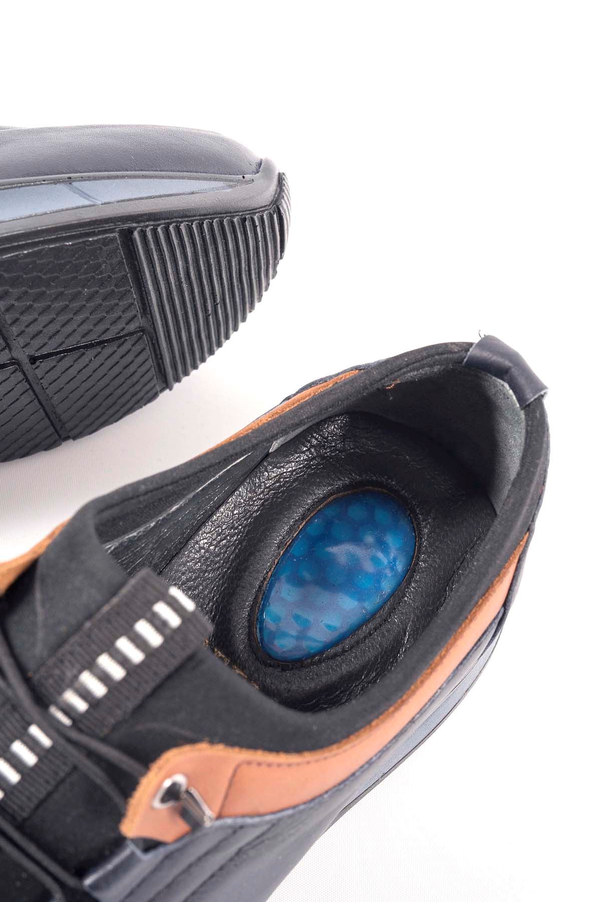 Freemax Erkek İç Dış Hakiki Deri Hafif Poli Taban  Jel İç Taban Spor Sneaker Ayakkabıı THT HD 2216 Lacivert Taba