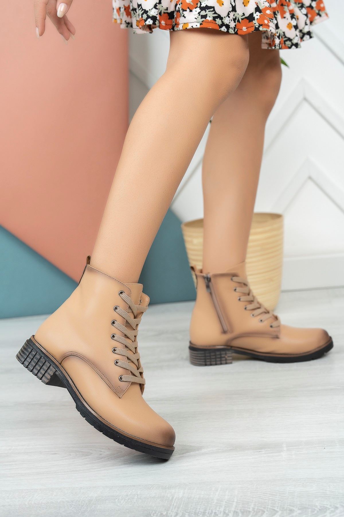 Freemax Garantili Polar Astar Kauçuk Taban Sağlam Kışlık Suya Dayanıklı Bot Çizme Nude