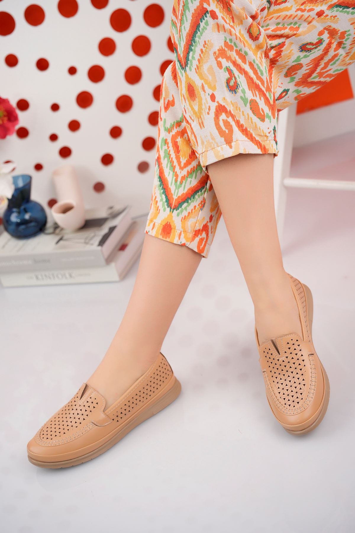 Freemax Kadın Rahat Kauçuk Taban Günlük Babet Ayakkabı Ppl.2023.102 Vizon