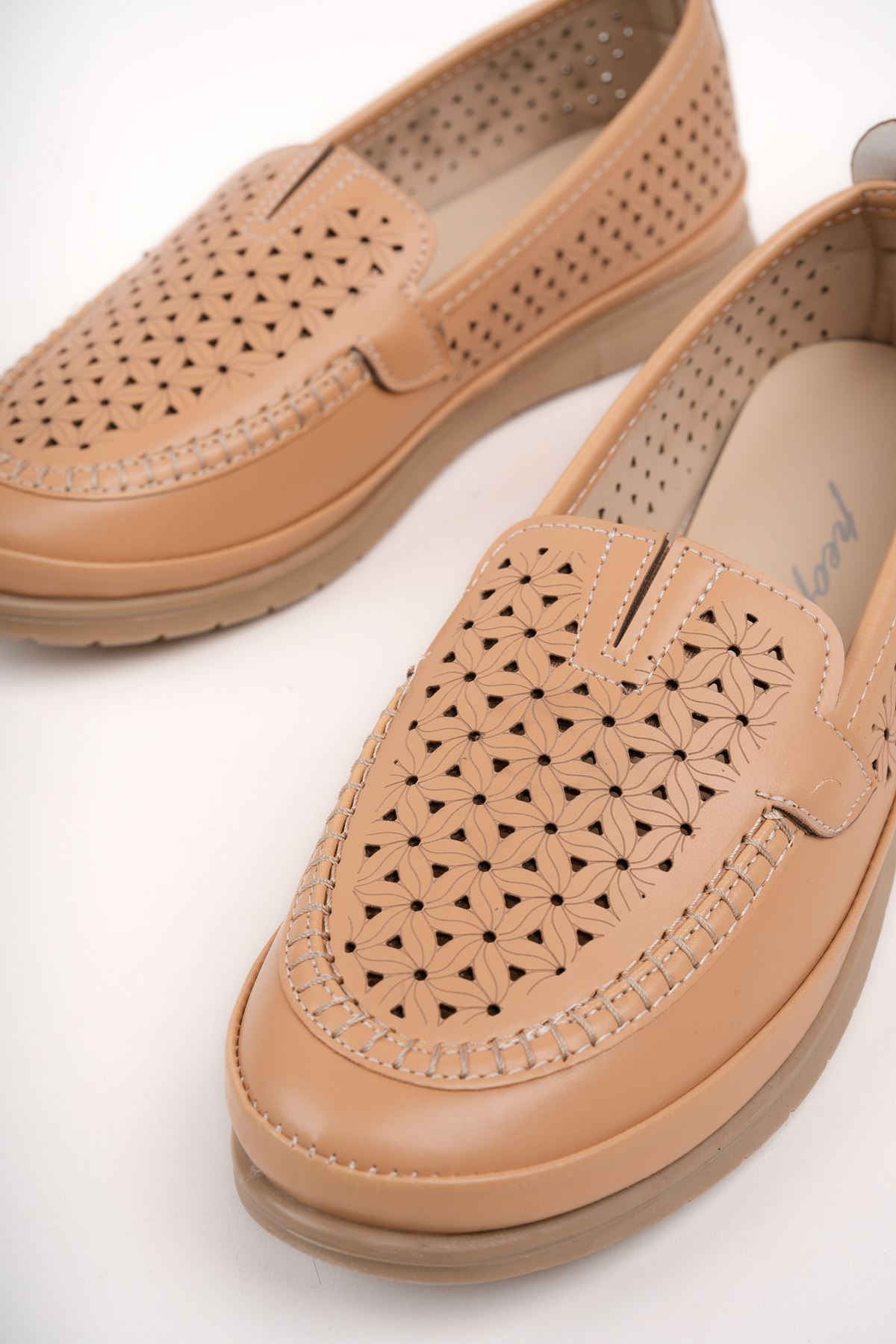 Freemax Kadın Rahat Kauçuk Taban Günlük Babet Ayakkabı Ppl.2023.102 Vizon