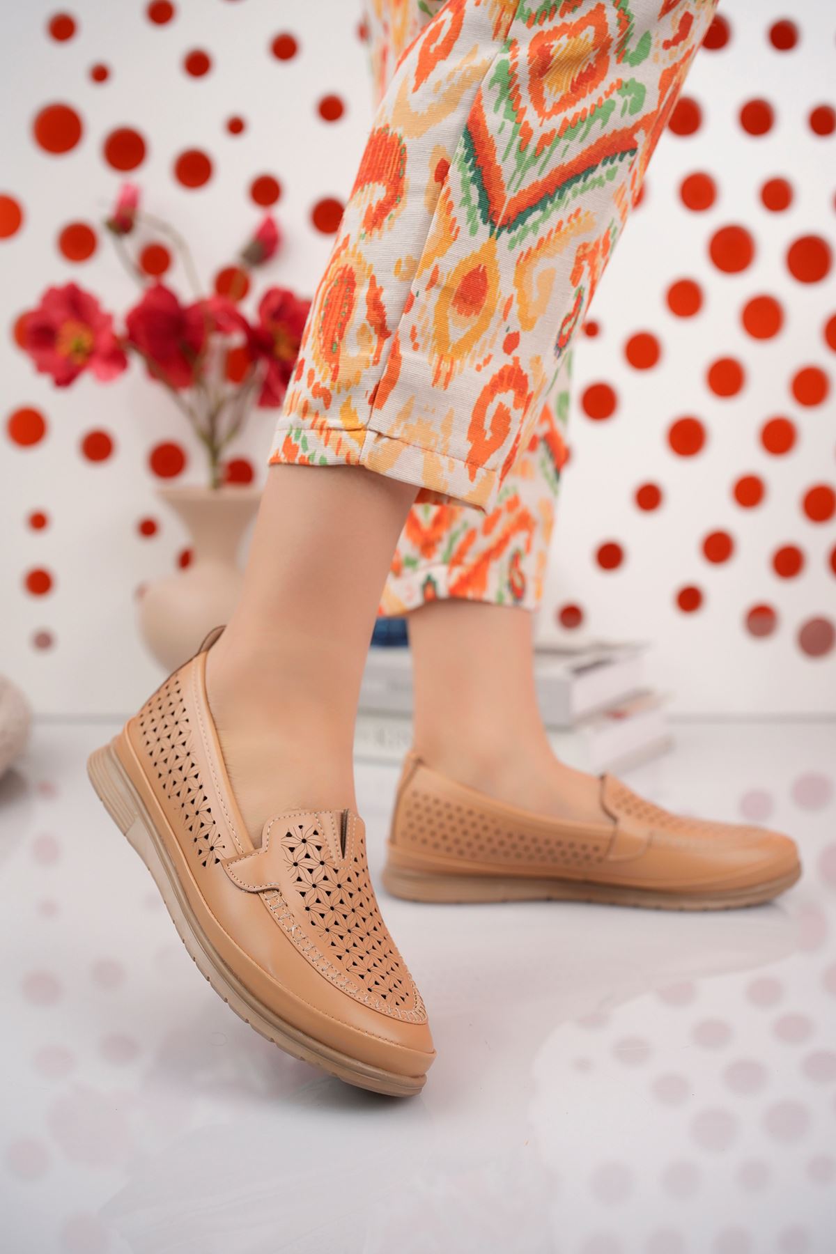 Freemax Kadın Rahat Kauçuk Taban Günlük Babet Ayakkabı Ppl.2023.102 Vizon