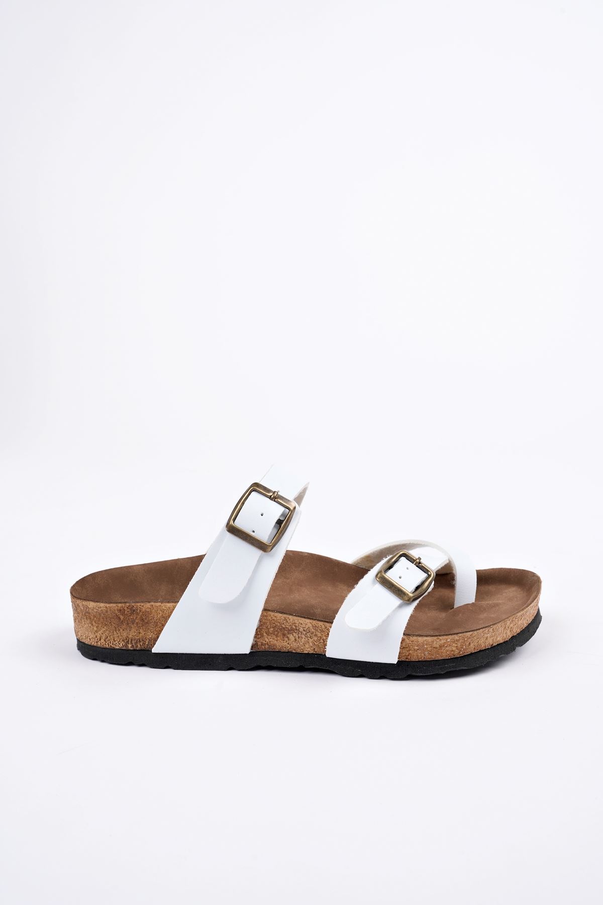 Freemax Kadın Garantili Çapraz Parmak Arası Mayari Yazlık Günlük Birken Terlik ppl 4096 Beyaz