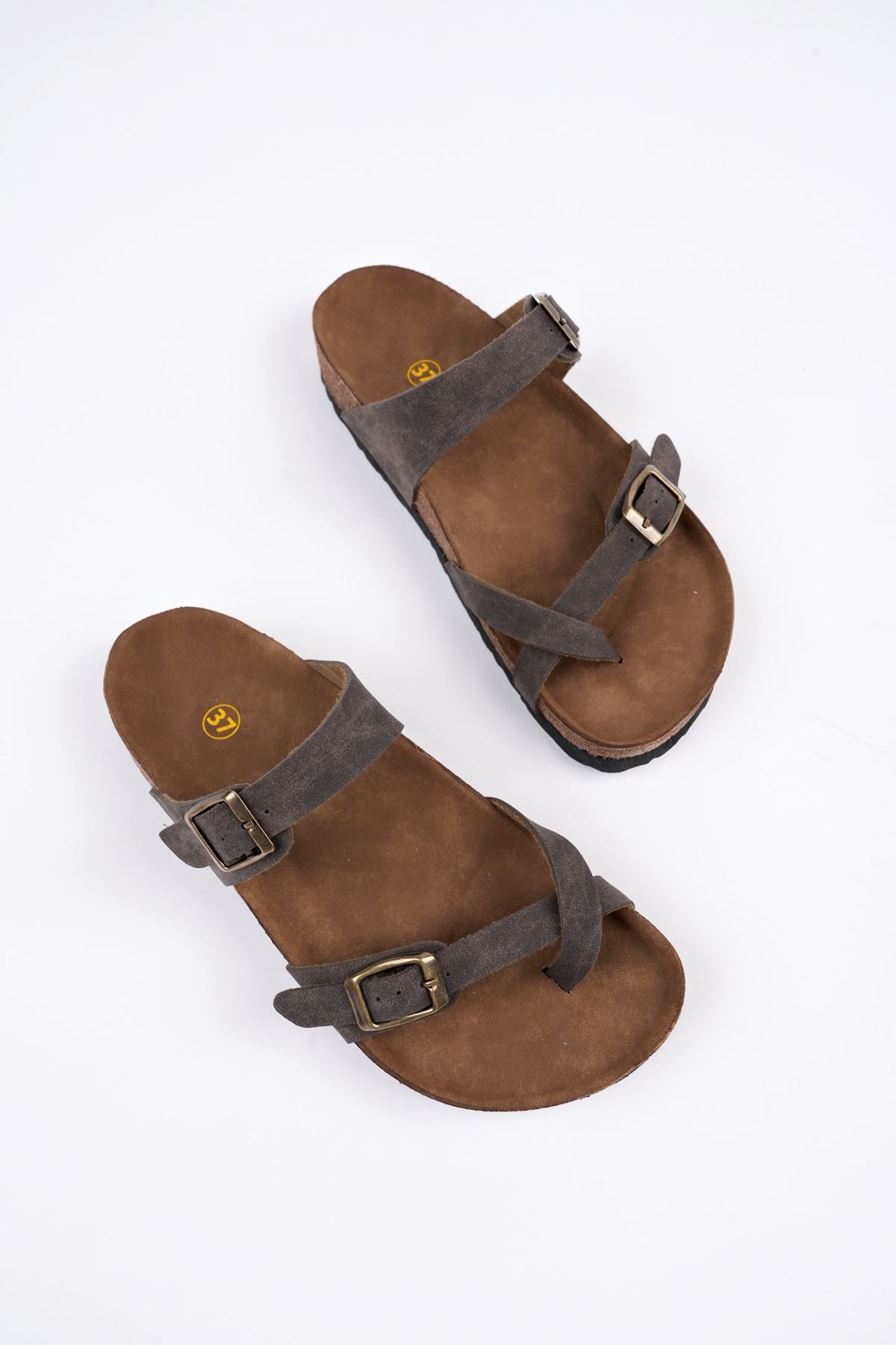 Freemax Kadın Garantili Çapraz Parmak Arası Mayari Yazlık Günlük Birken Terlik ppl 4096 ANTRASİT