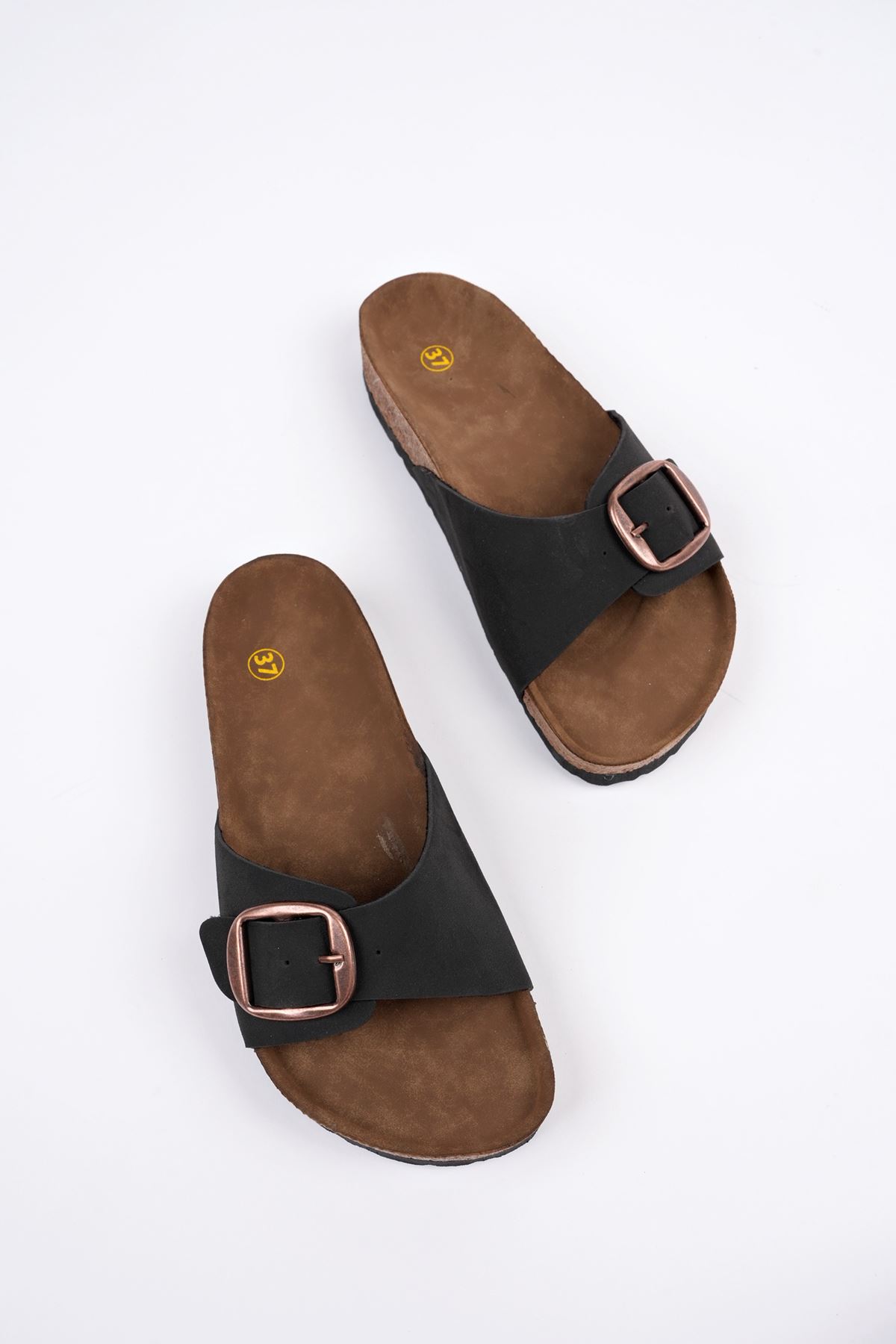 Freemax Kadın Garantili Tek Toka Yazlık Günlük Birken Terlik ppl 4097 Siyah